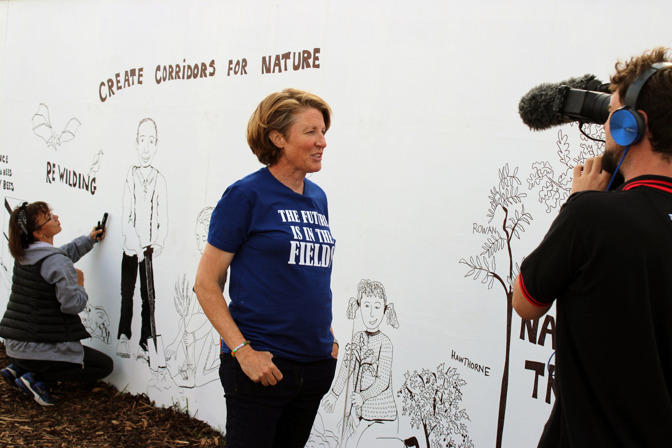 Lisa Fingleton filming with Chris Garrett at the National Ploughing Championships. Image: Lukas Dwan