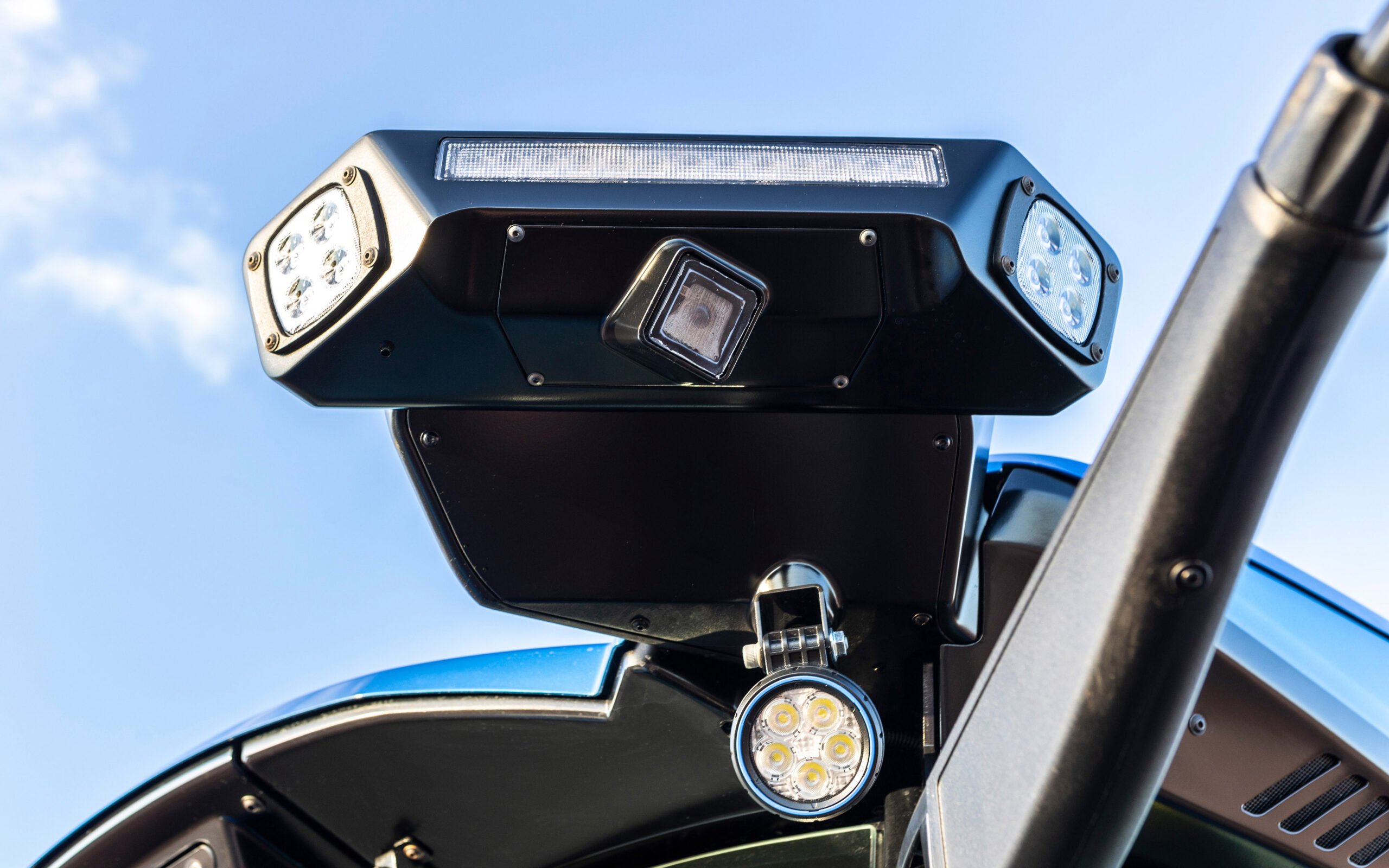 An array of sensors and cameras helps guide the tractor