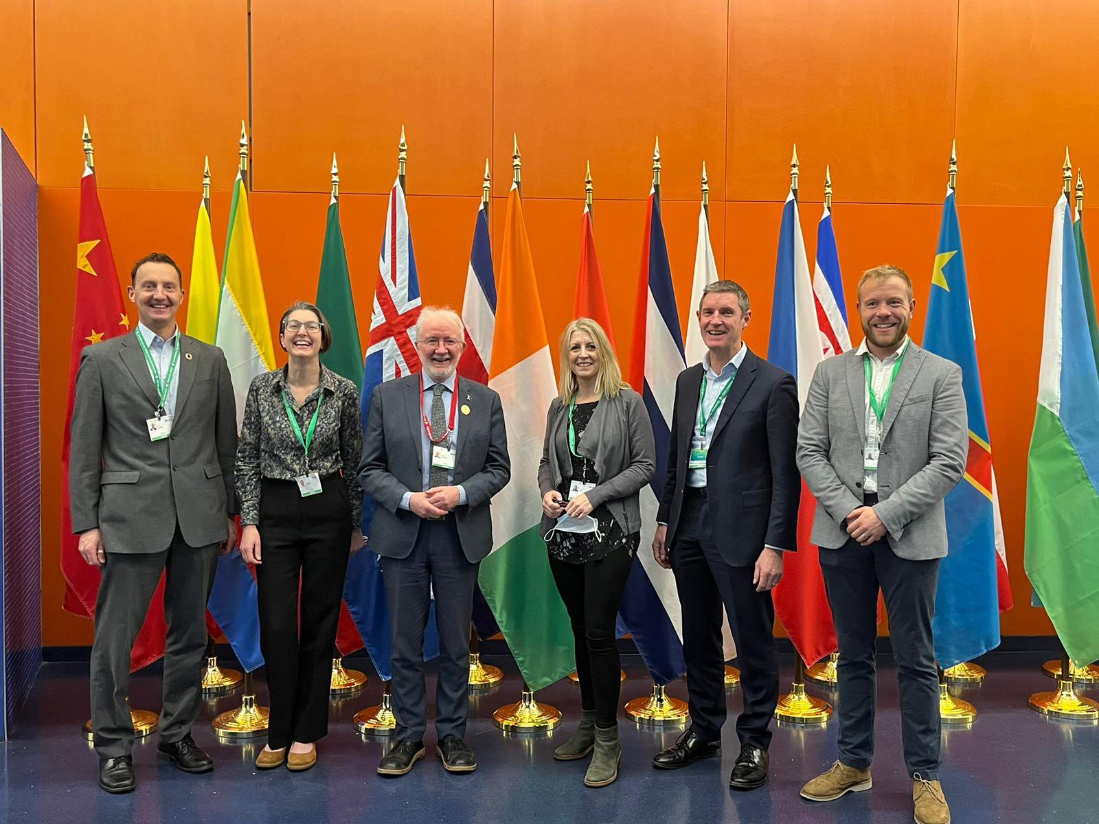 Minister Malcolm Noonan with members of the Irish delegation at COP15 &nbsp;Source:@noonan_malcolm
