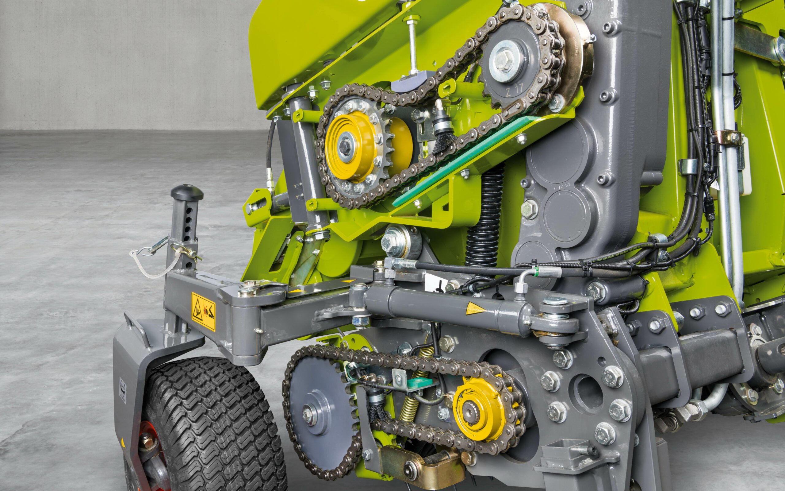 Improvements to the new reels include a new lubrication system for drive chains