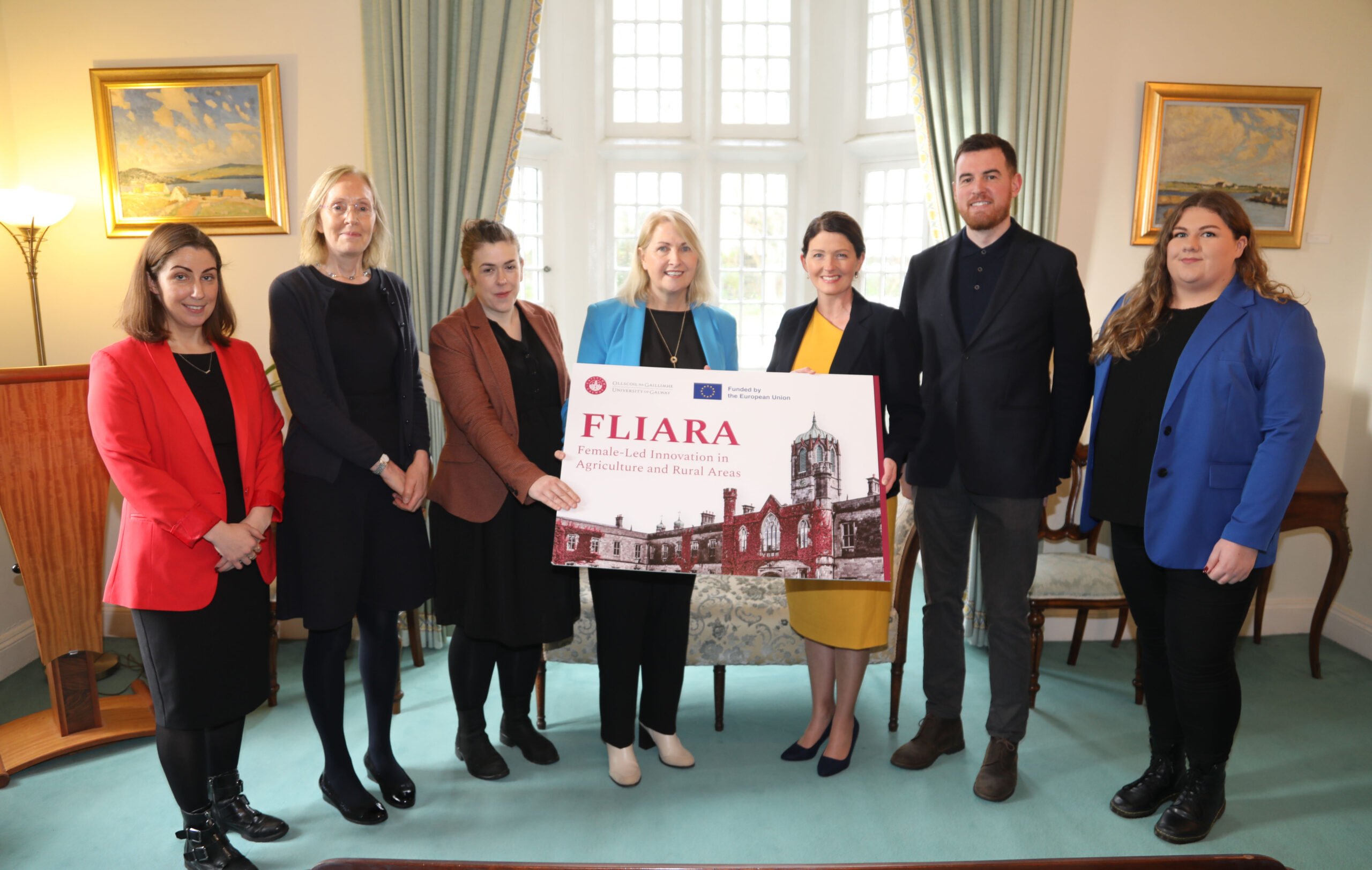 Members of the FLIARA (Female-Led Innovation in Agriculture and Rural Areas) project team at the launch  at the University of Galway. Image: Aengus McMahon