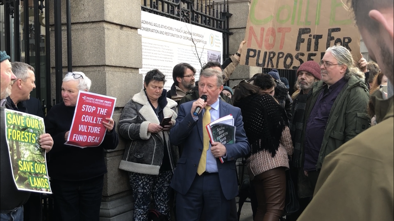 Independent TD, Seán Canney at the protest today