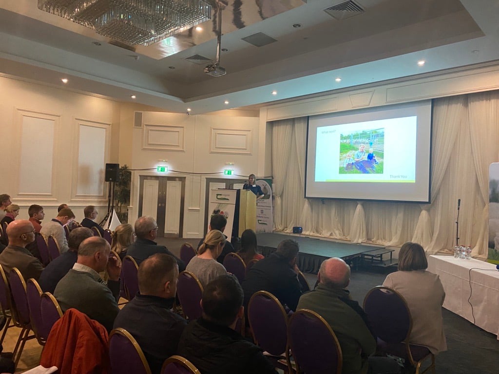 Amy Jackson speaking at the Teagasc National Lowland Sheep Conference on Tuesday, January 24