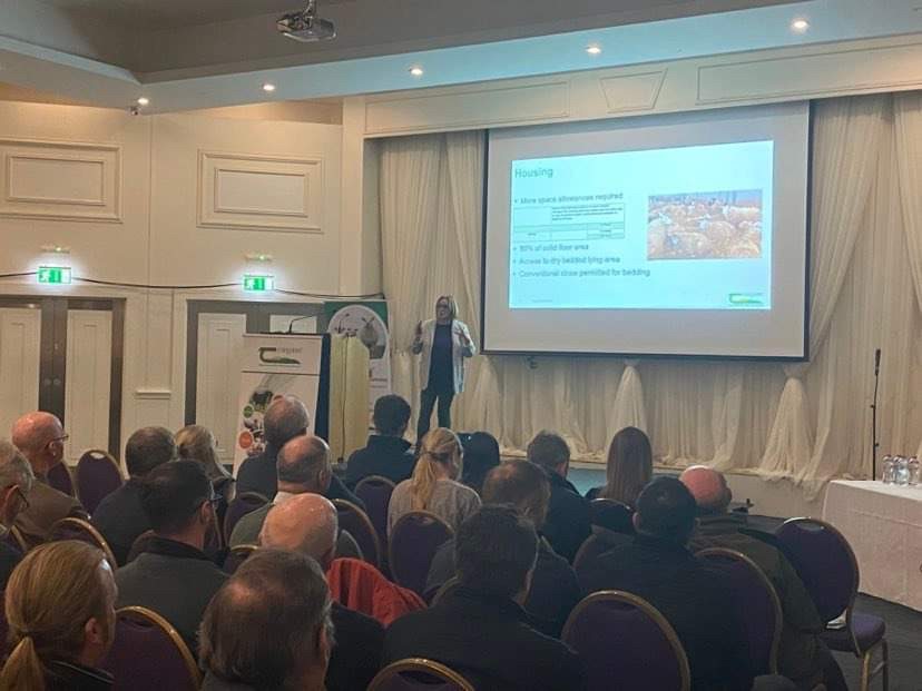Teagasc Organic Specialist Elaine Leavy speaking at the Teagasc National Lowland Sheep Conference on Tuesday, January 24