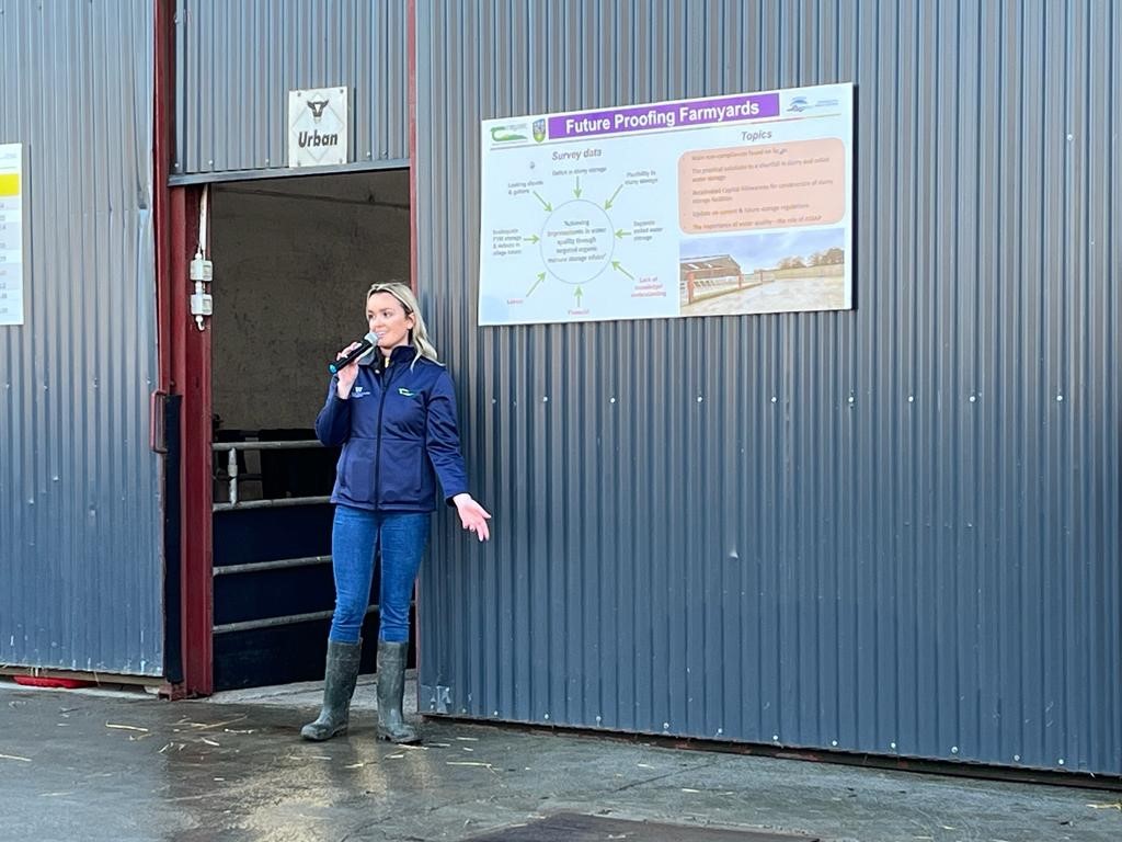 Roisin McManus opening the event held on the farm of Graham Harding in Co. Tipperary last Friday