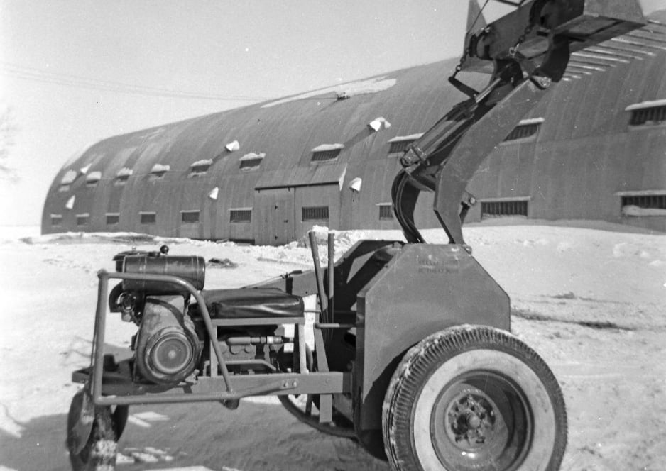 Where it all started. The first loader was a tricycle machine designed to clean out a turkey shed