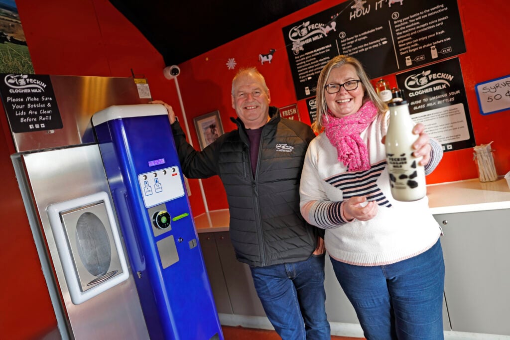 Brian and Cency McLeer from Co. Louth feature as a case study in the Ifac Irish Farm Report 2023. The couple has made headlines recently for taking their milk to the general public in a bold new retail move