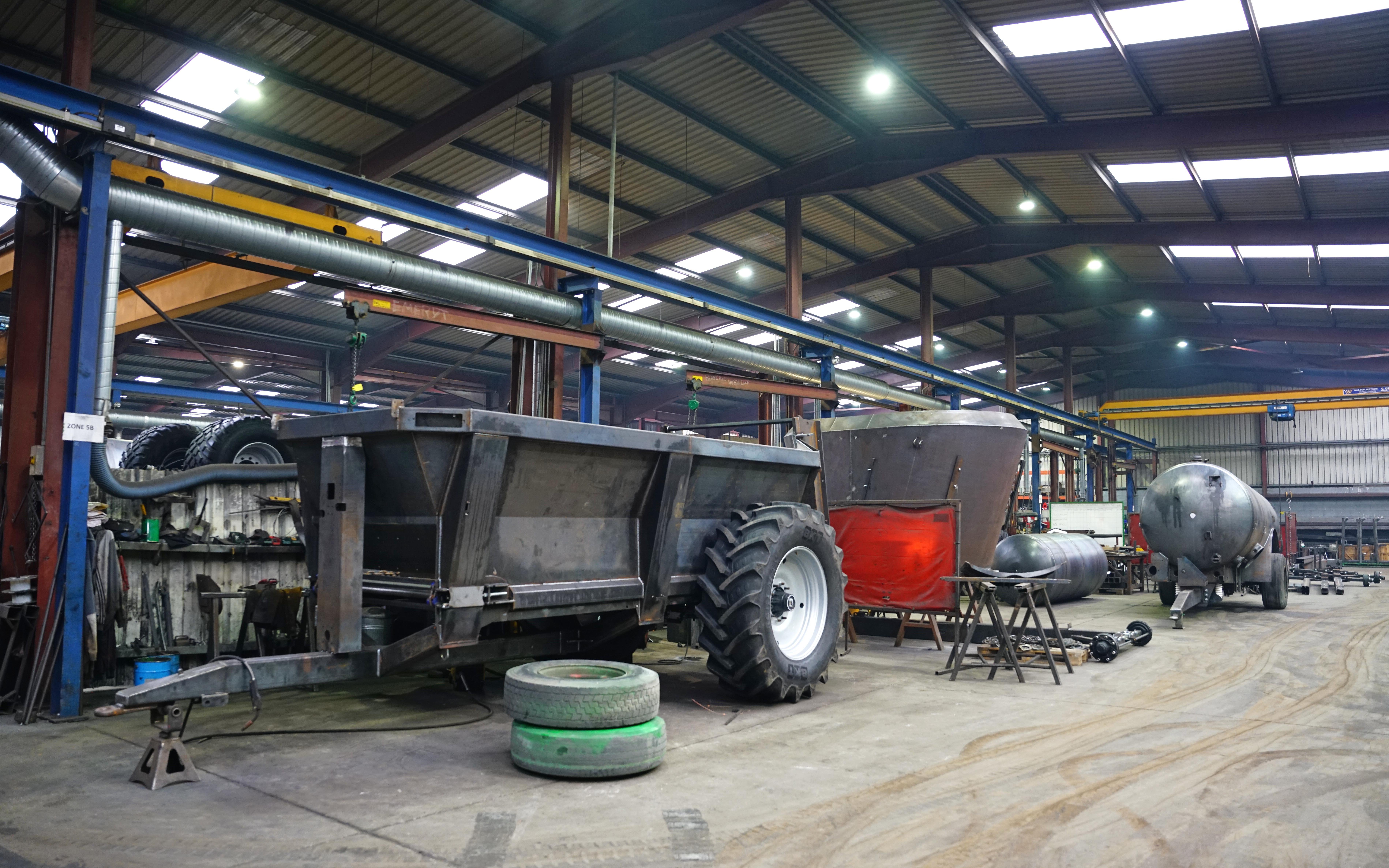 Rear discharge spreaders are another mainstay of the business with many going for export