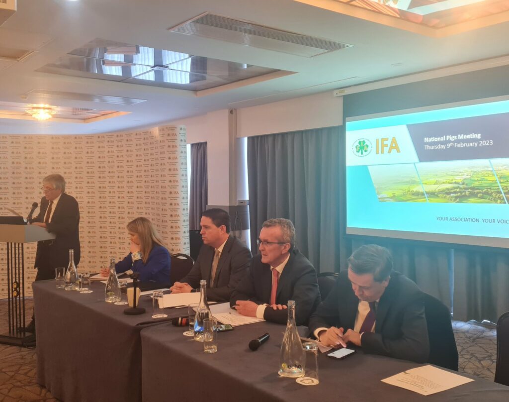 IFA pigs chair, Roy Gallie speaking at the IFA national pig meeting today. Image: IFA Media