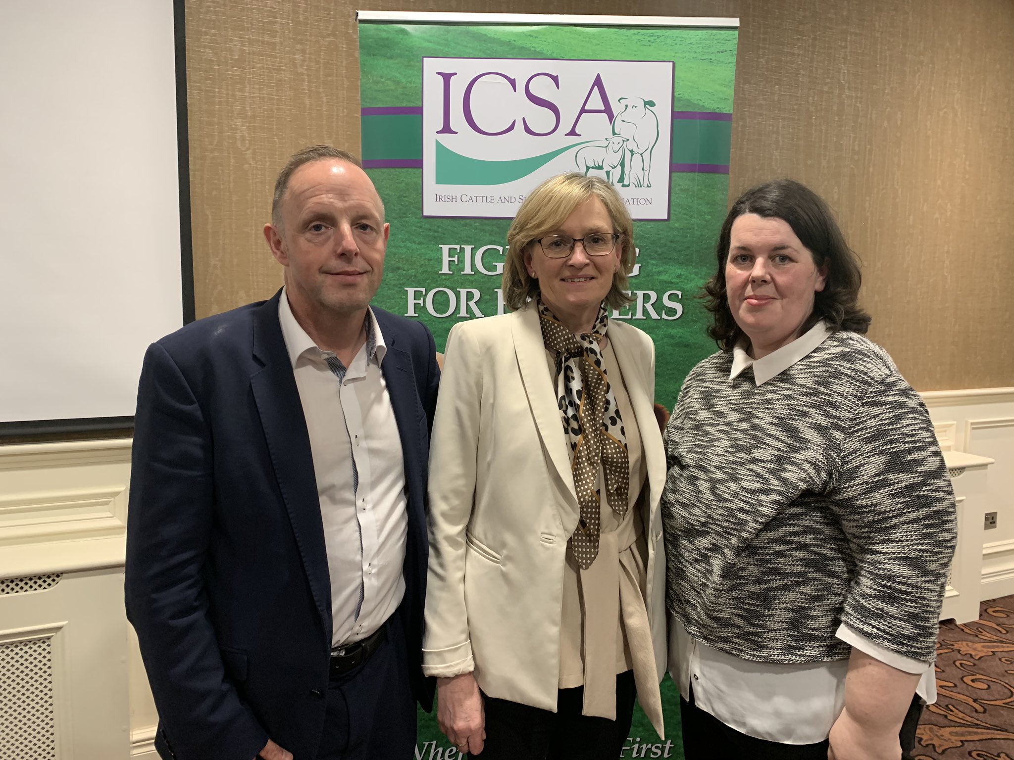 Eddie Punch, general secretary ICSA, Mairead McGuinness, European Commissioner for Financial Stability, Financial Services and Capital Markets Union and Mona O'Donoghue Concannon