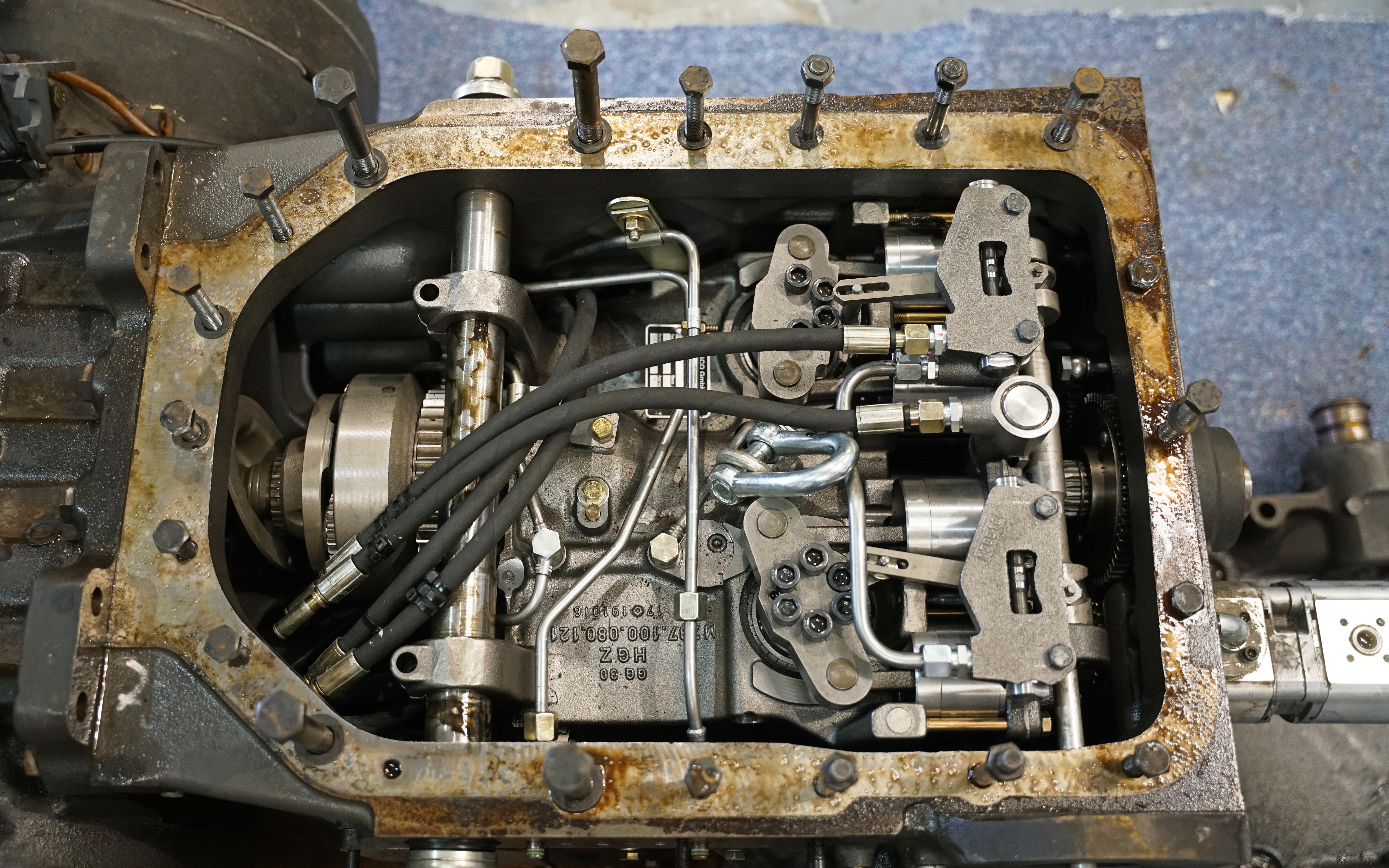 The lid was lifted on the Vario's constantly variable transmission to give a better idea of what happens in the box
