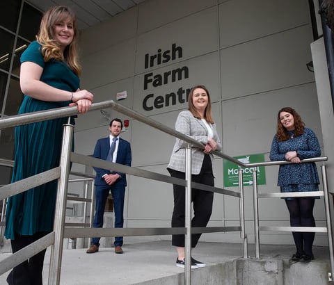 The 2021-2023 Macra na Feirme President Team. L-R: North West vice-president Luna Orofiamma, John Keane, Munster vice-president Elaine Houlihan and Leinster vice-president Claire Gough
