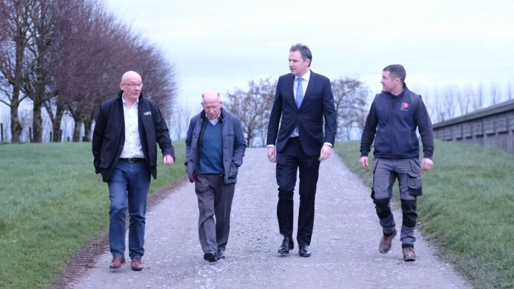 Pat Smith, CEO Local Power Ltd.; Donal Brady; agriculture minister, Charlie McConalogue; Dermot Brady
