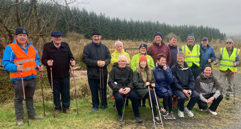 Participants in the Glenamaddy Fit Farmers at the Cloonfad Scenic Trails tackling their farm-to-5k walks weekly