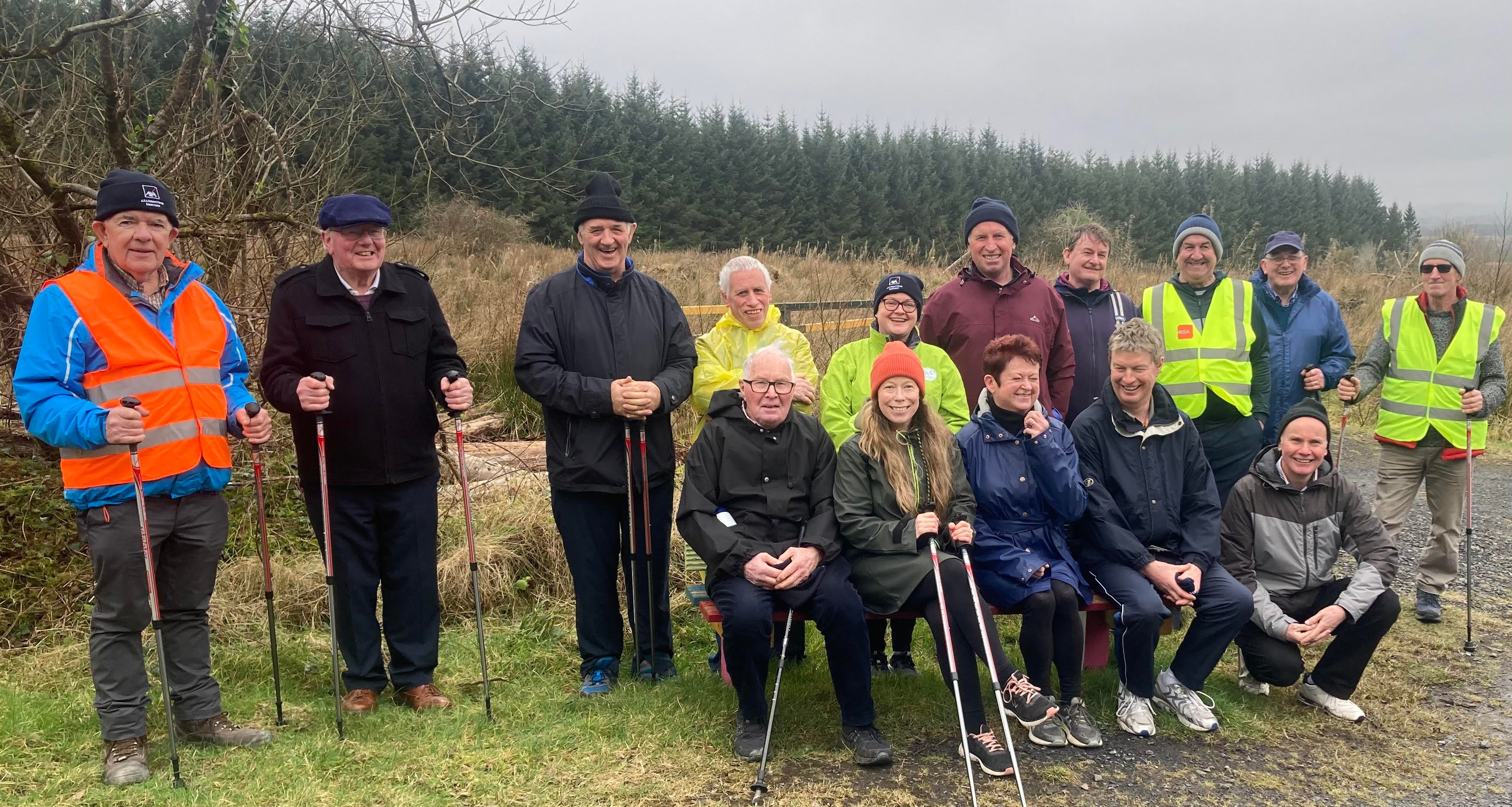 Participants in the Glenamaddy Fit Farmers at the Cloonfad Scenic Trails tackling their farm-to-5k walks weekly