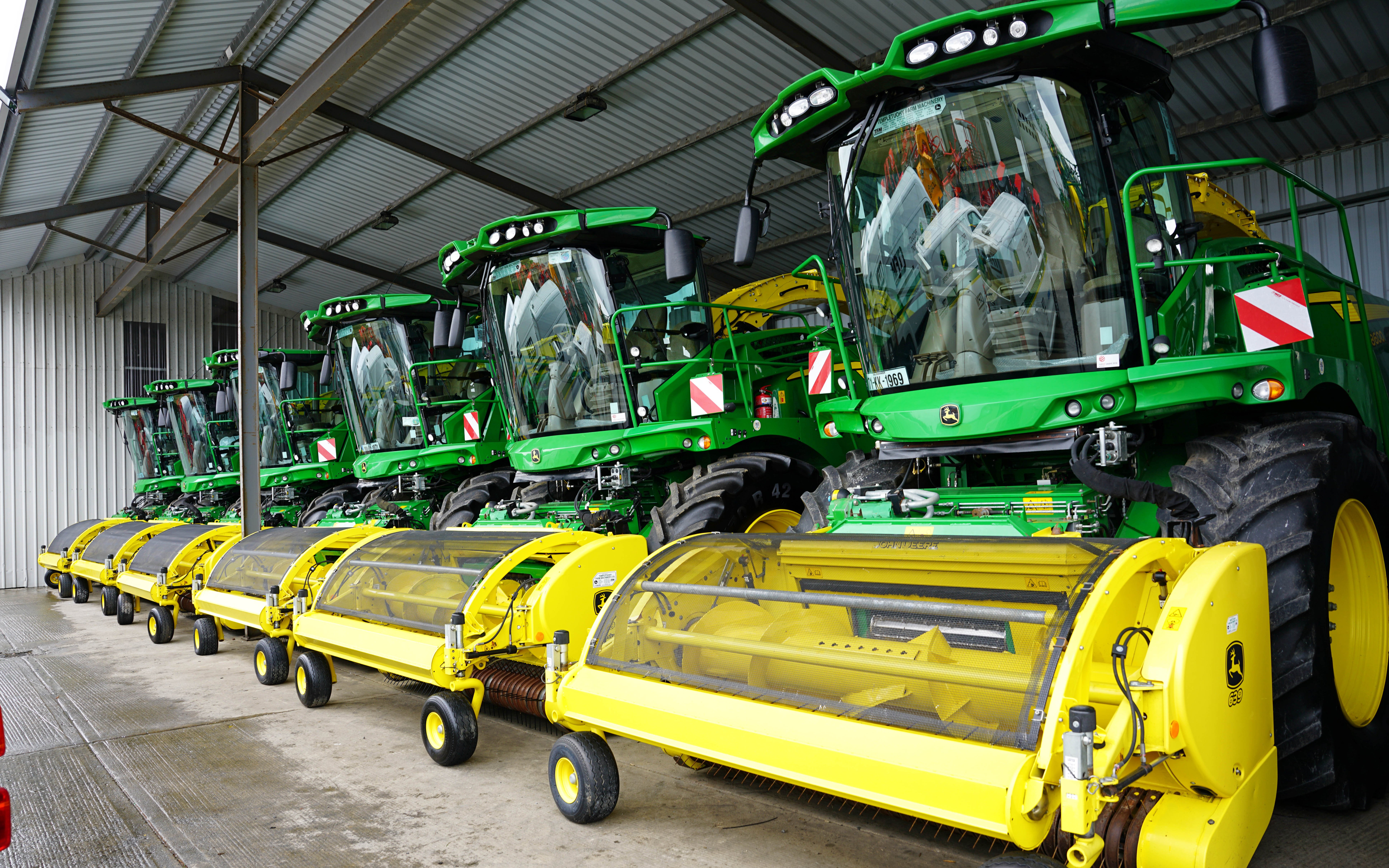 An impressive line-up of forage harvesters await new homes