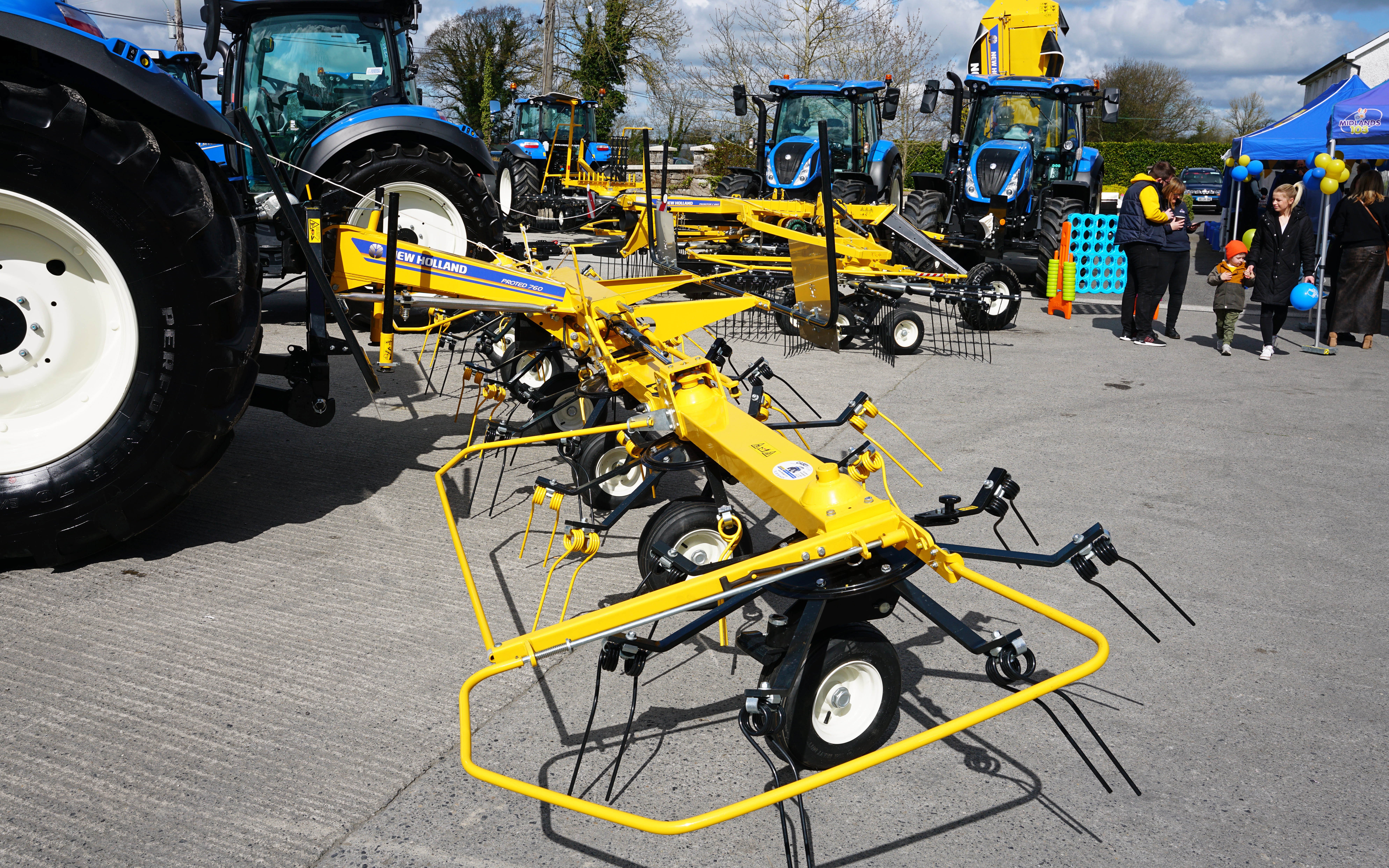 Going full line with New Holland has enabled the company to expand its product range. All the grassland equipment on display had already been sold