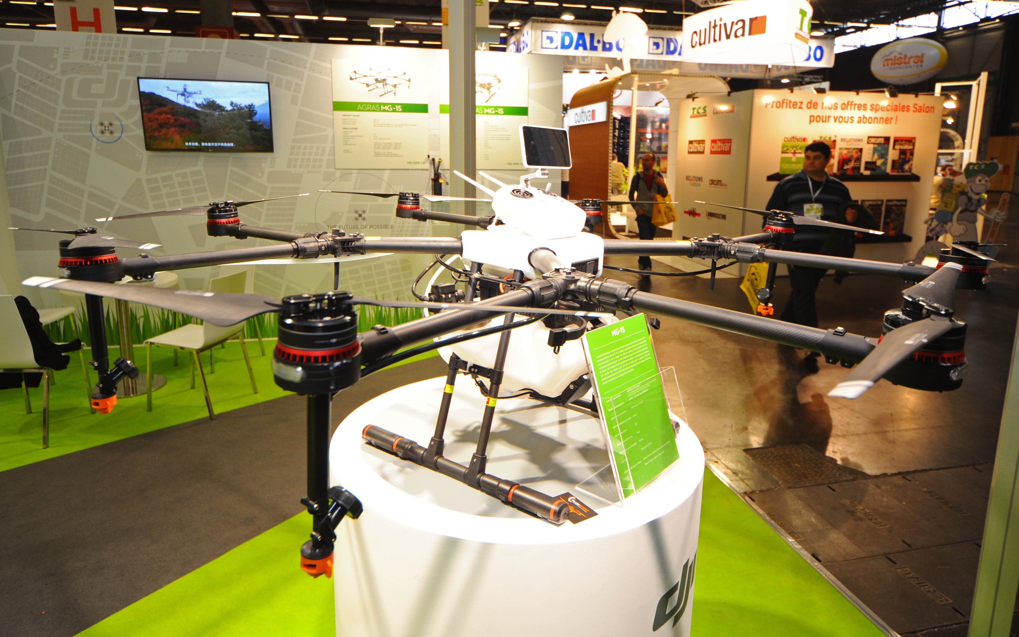 Sophisticated crop spraying drones have been available for a while, this model was spotted at SIMA in 2017