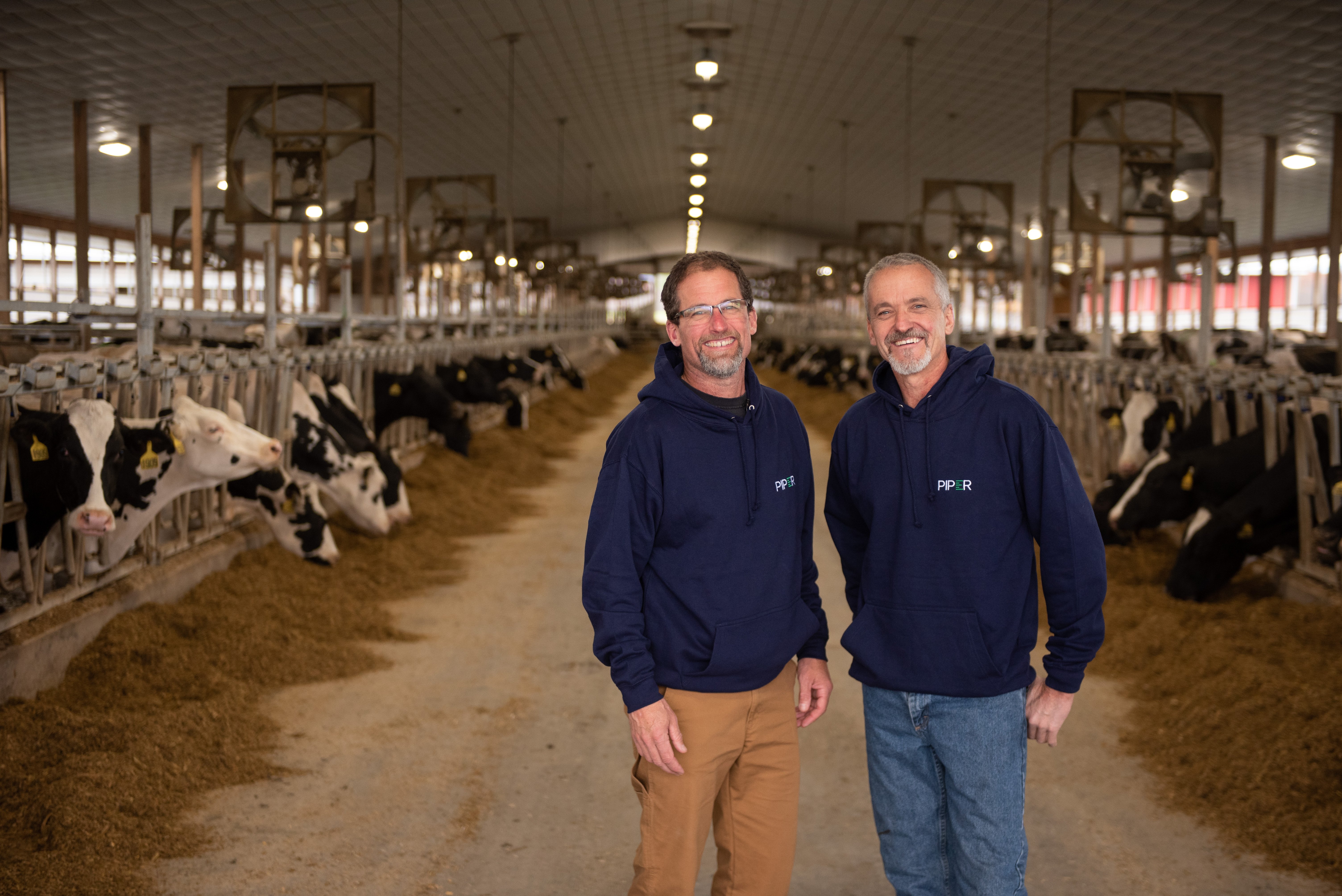 Steve and Tim Kayhart who produce milk using Piper Systems technology in Vermont, USA