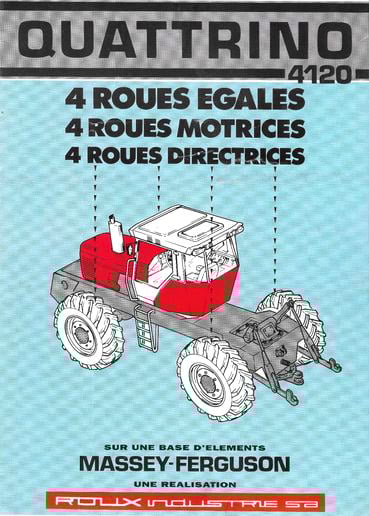 An advertising poster from the time highlights the equal-sized wheels, all of which are powered and steered