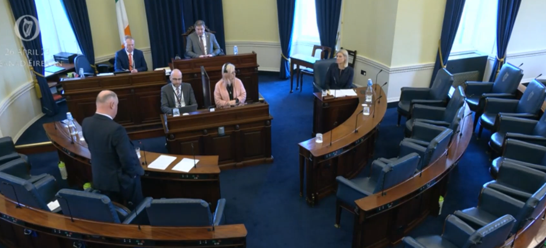 Senator Boyhan questioning Minister Hackett in the Seanad Source: Seanad Eireann