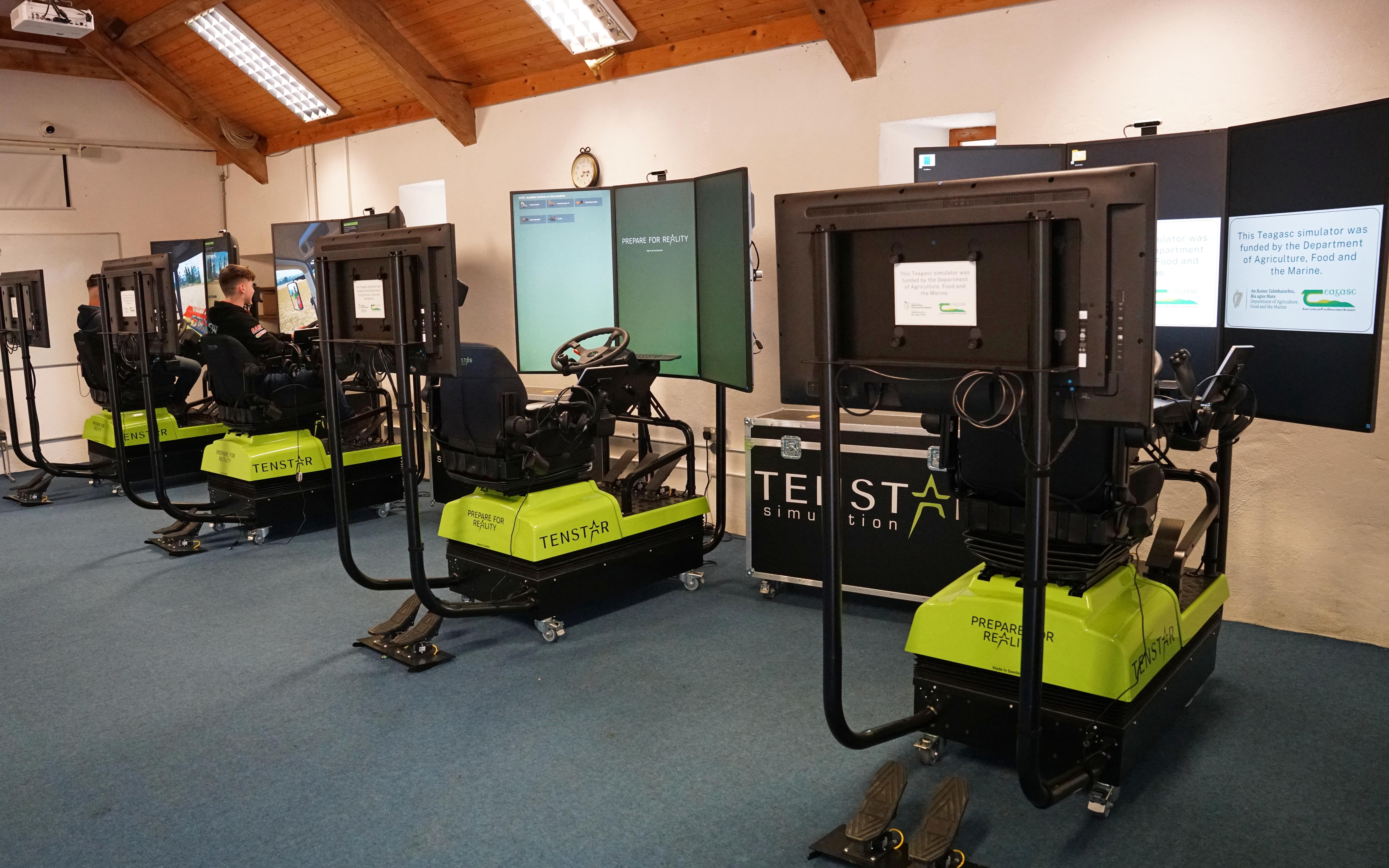 The four simulators at Kildalton are housed in their own room with students encouraged to practice their skills out of classroom hours