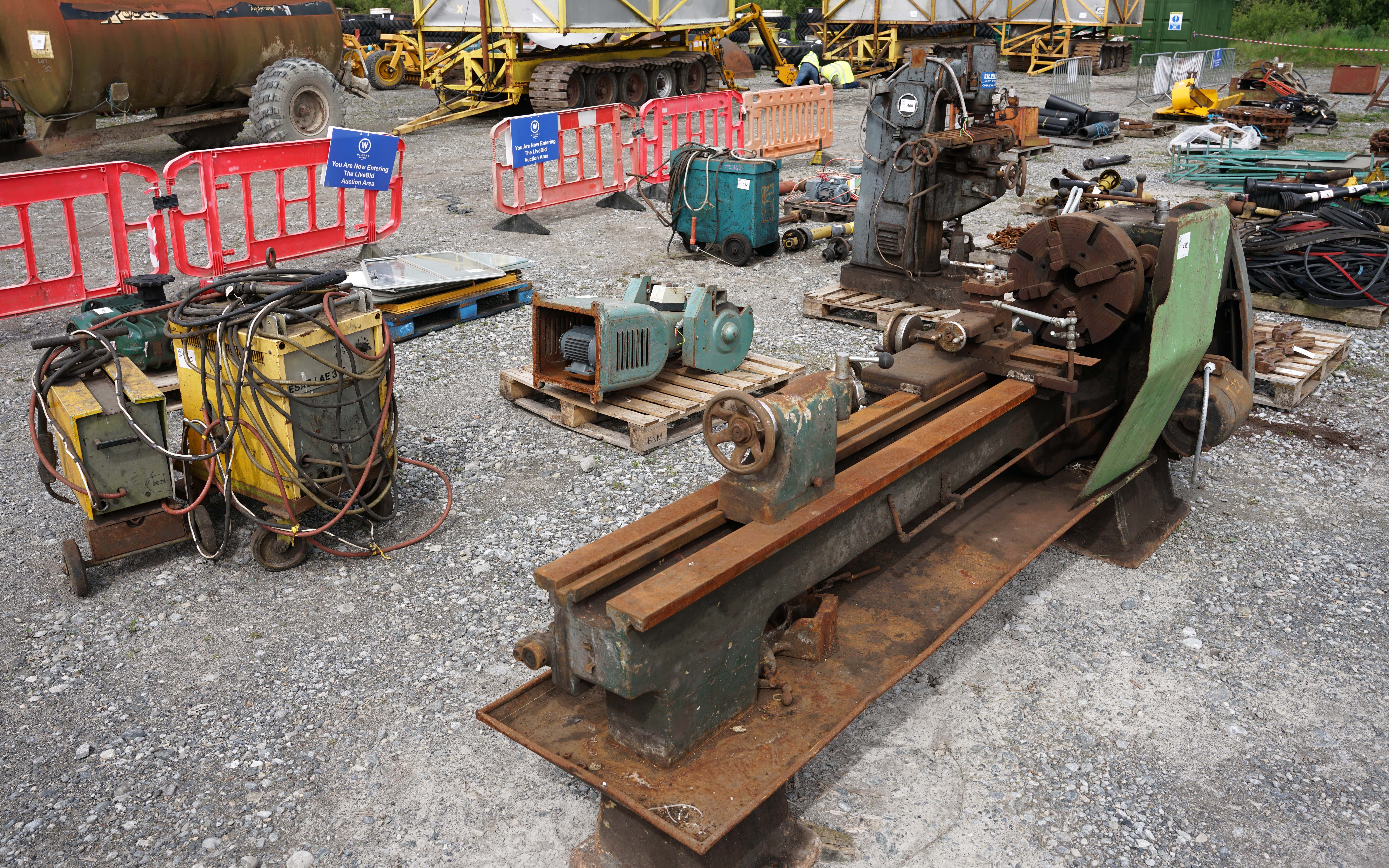 Workshop equipment and other specialist items are sold though a timed auction