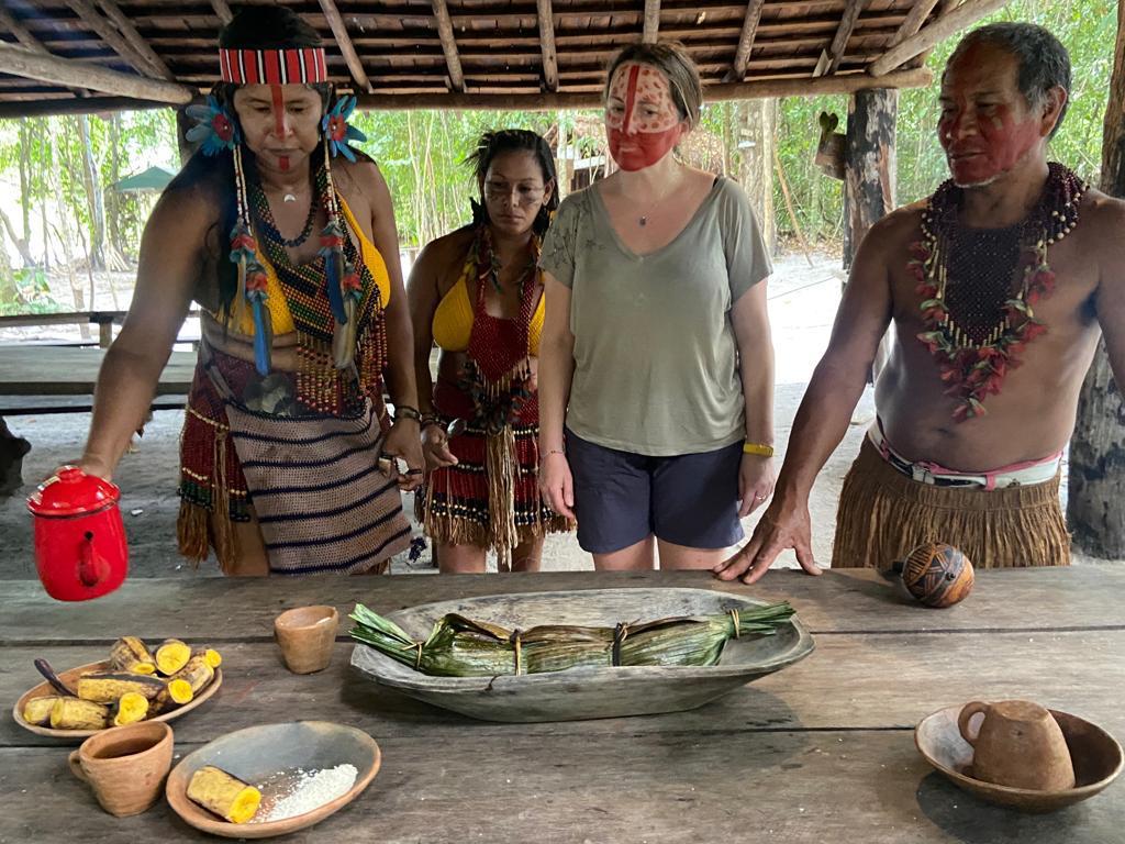 Marina Conway dines with the Pataxó tribe