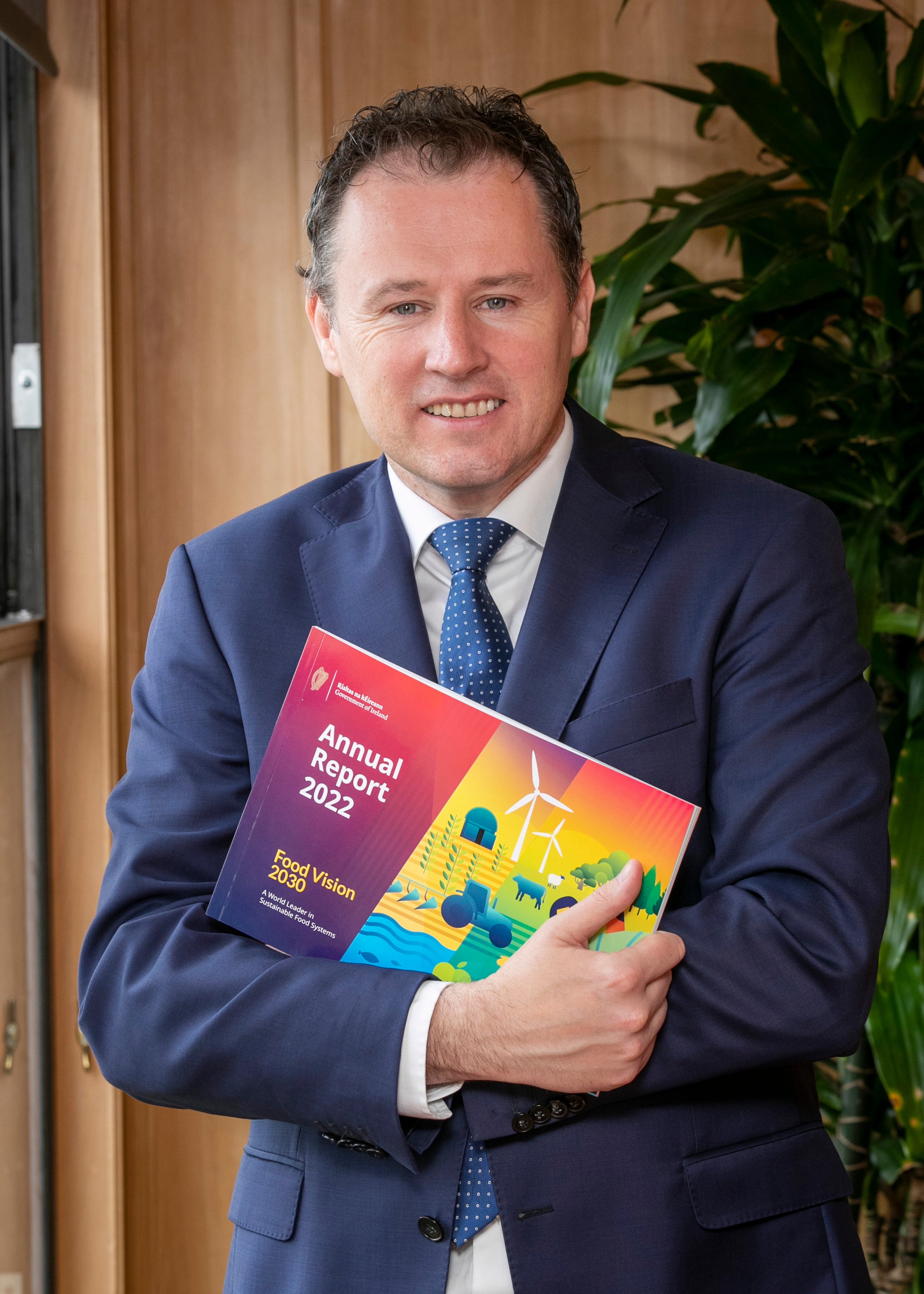 Minister for Agriculture, Food and the Marine, Charlie McConalogue presenting the Food Vision 2023 Annual Report 2022