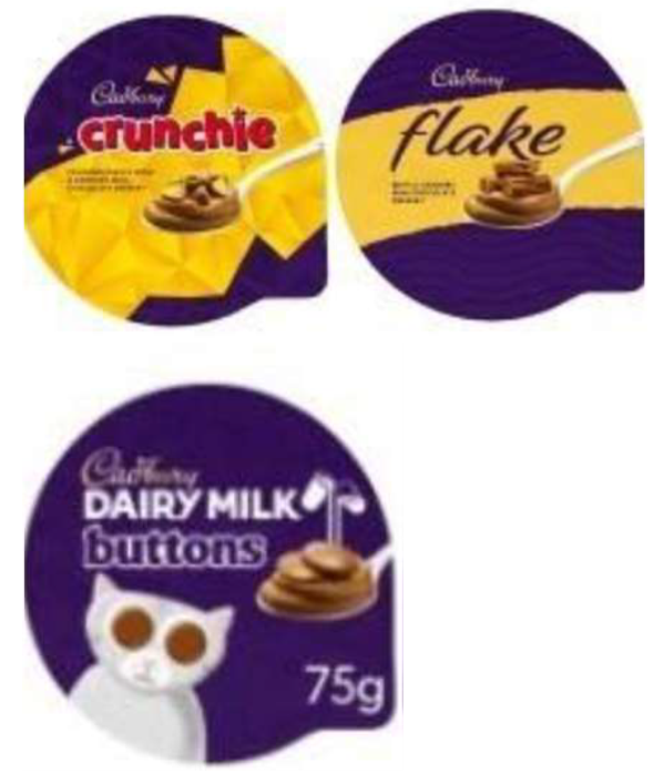 The Cadbury chocolate dessert products affected by the recall. Image: FSAI