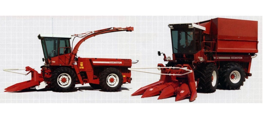 The Hesston/Fiatagri 7730 could be purchased with or without the collection tank