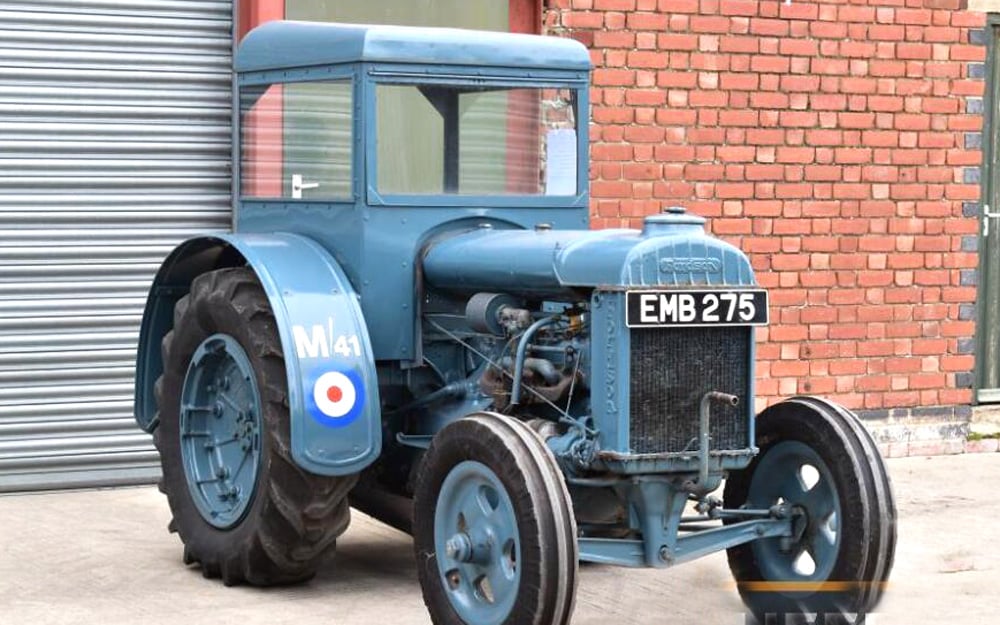 1942 Fordson N Industrial petrol/paraffin Tractor Reg. No. EMB 275. Fitted with aviation cab and underslung exhaust
