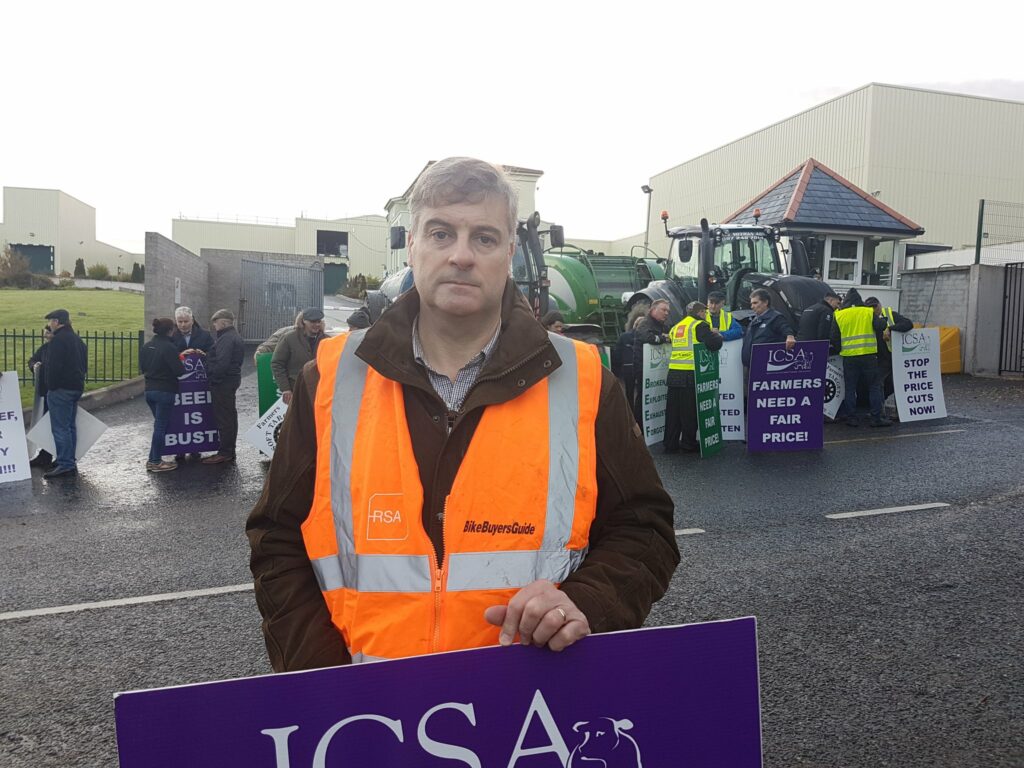 ICSA Beef chair Edmund Graham during beef protests in 2018