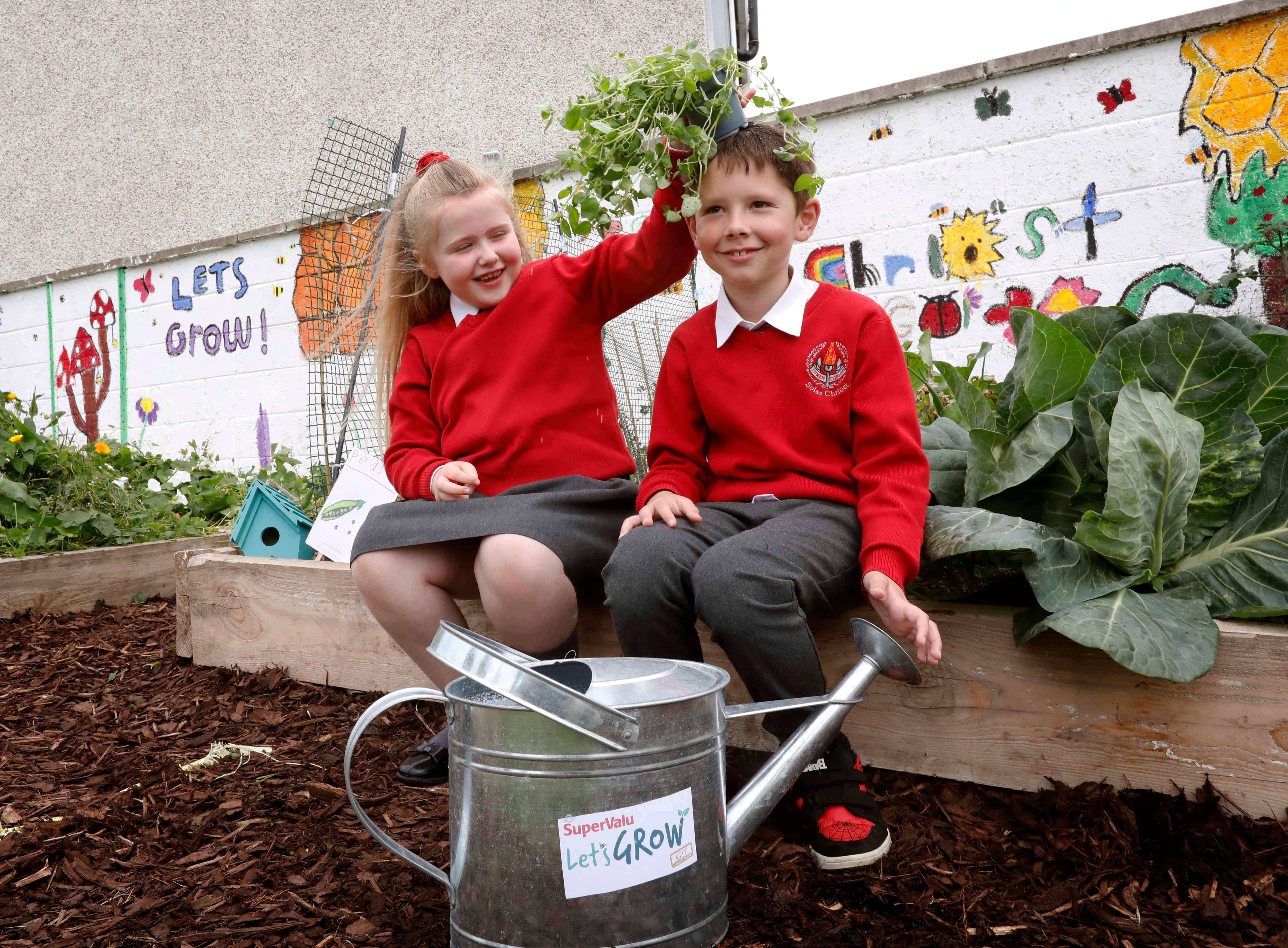 Freya Hallahan and Joey Caffrey, pupils at Solas Chríost in Tallaght  Source: Mark Stedman