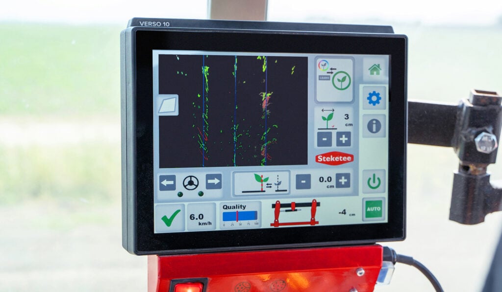 Crop plants can be identified and weeds eliminated at up to 15km/h