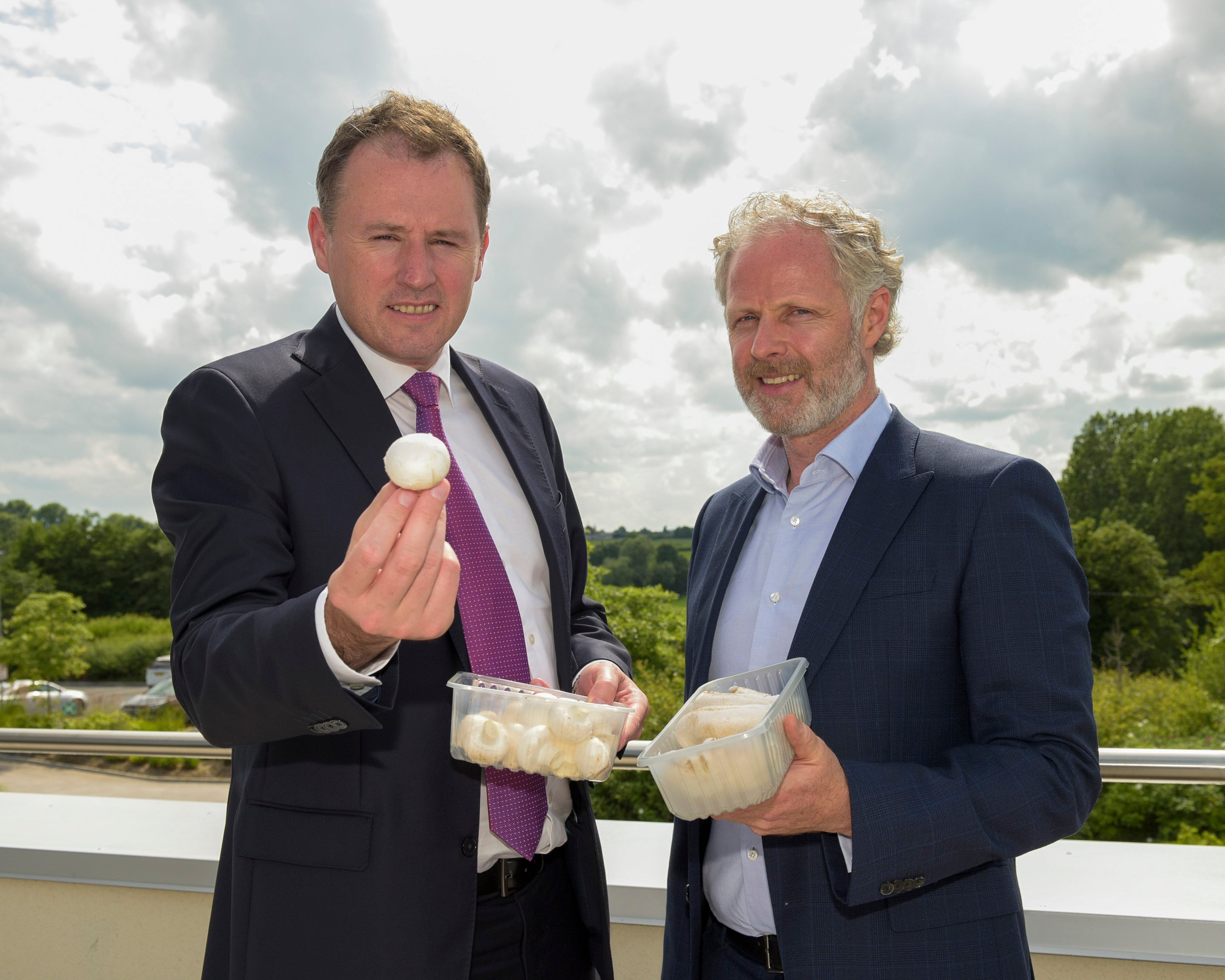 Minister for Agriculture, Food and the Marine, Charlie McConalogue with Paul Wilson, chief executive of Monaghan Mushrooms