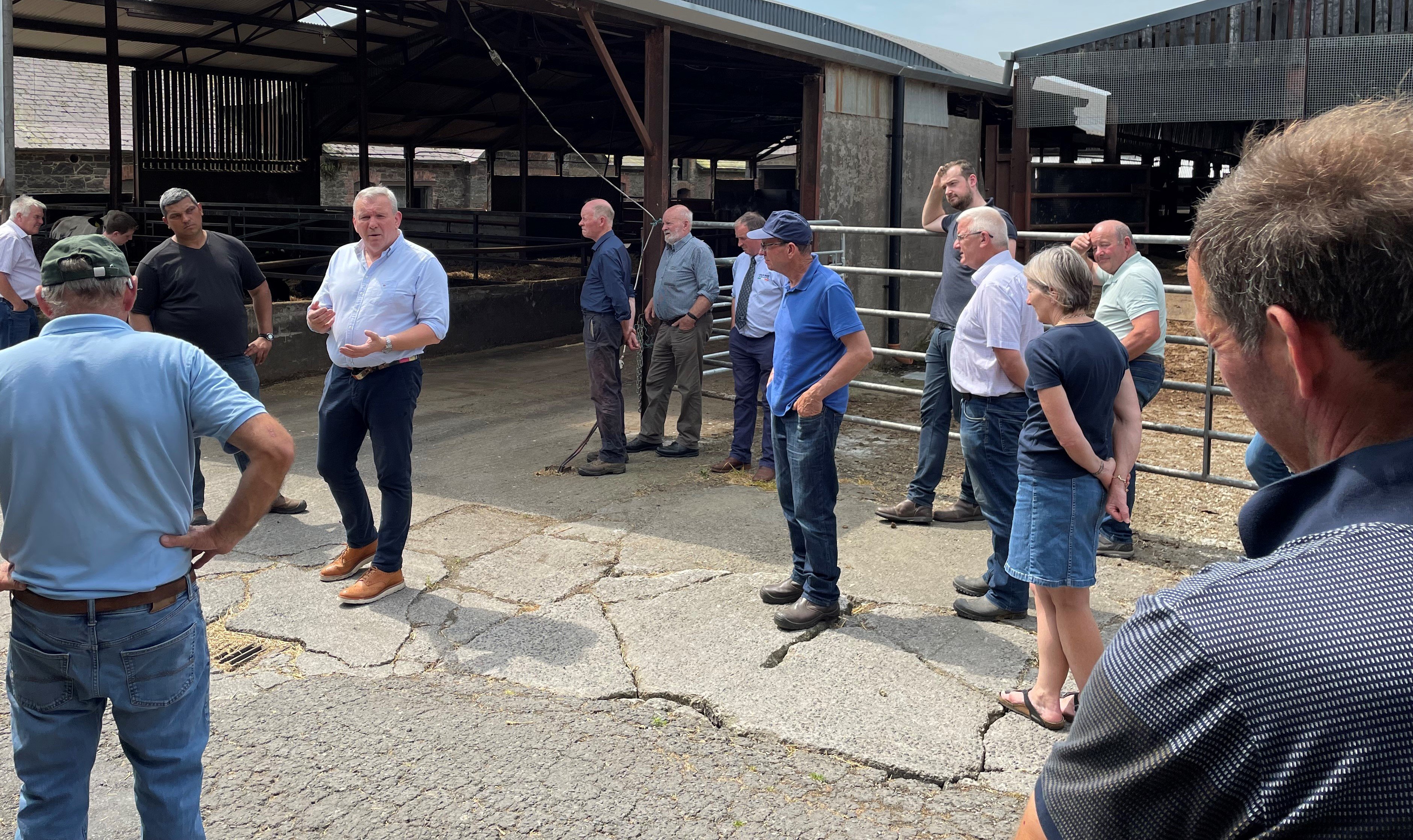 Liffey Meats' procurement manager Robert Cole (centre) giving an overview of the farm operation