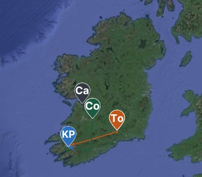 The positions of the four cuckoos on June 8, 2023 Source: BTO.org
