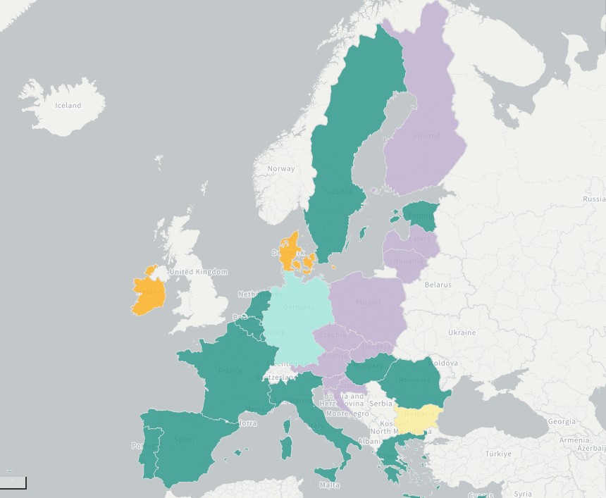 The map illustrates where in the EU-27 it is allowed to practice water reuse for agricultural irrigation (June 2023), based on whether member states plan to invoke Article 2(2) of the water reuse regulation. Source: Water.Europa.eu