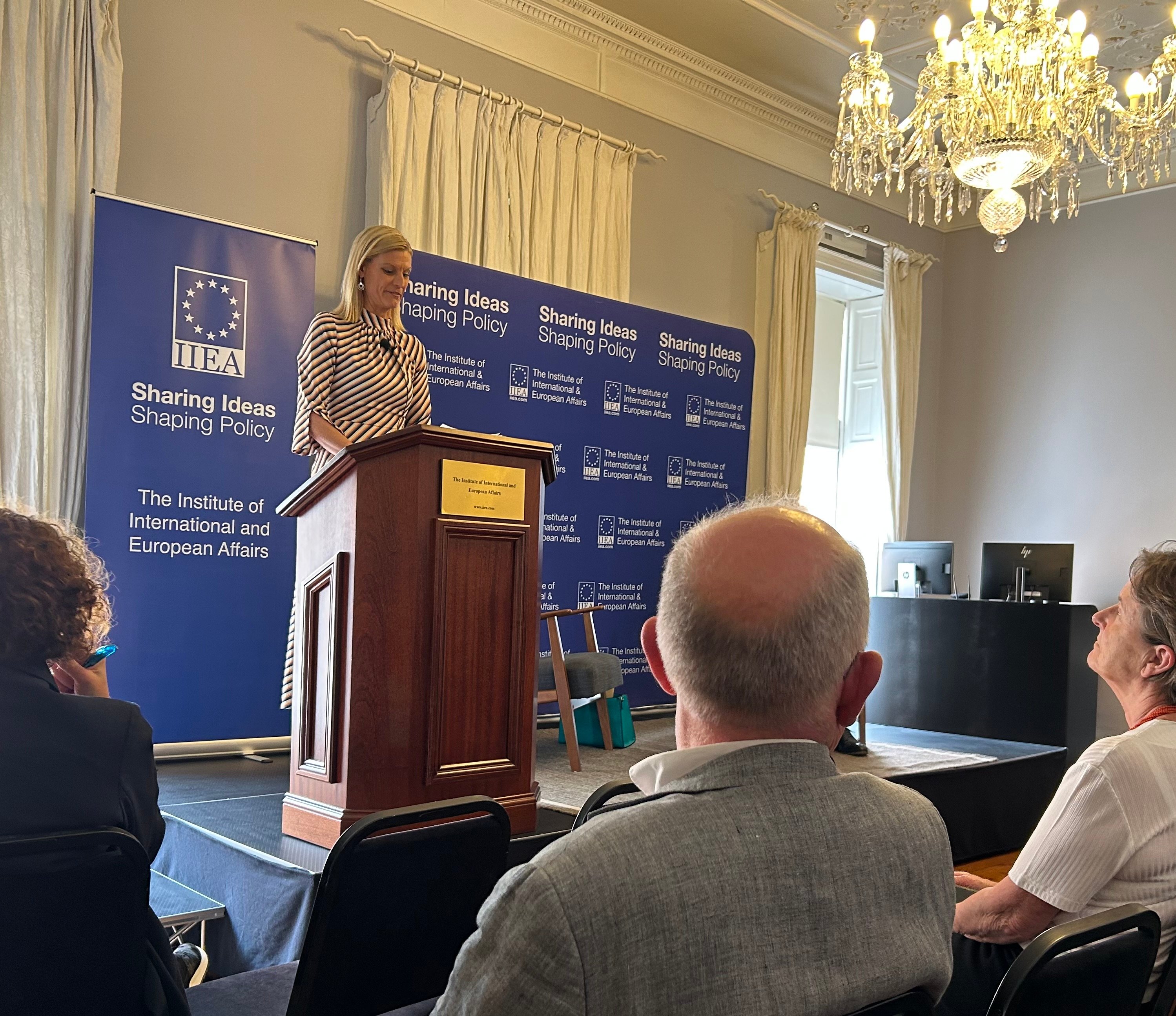 Minister of State, Pippa Hackett speaking at the IIEA