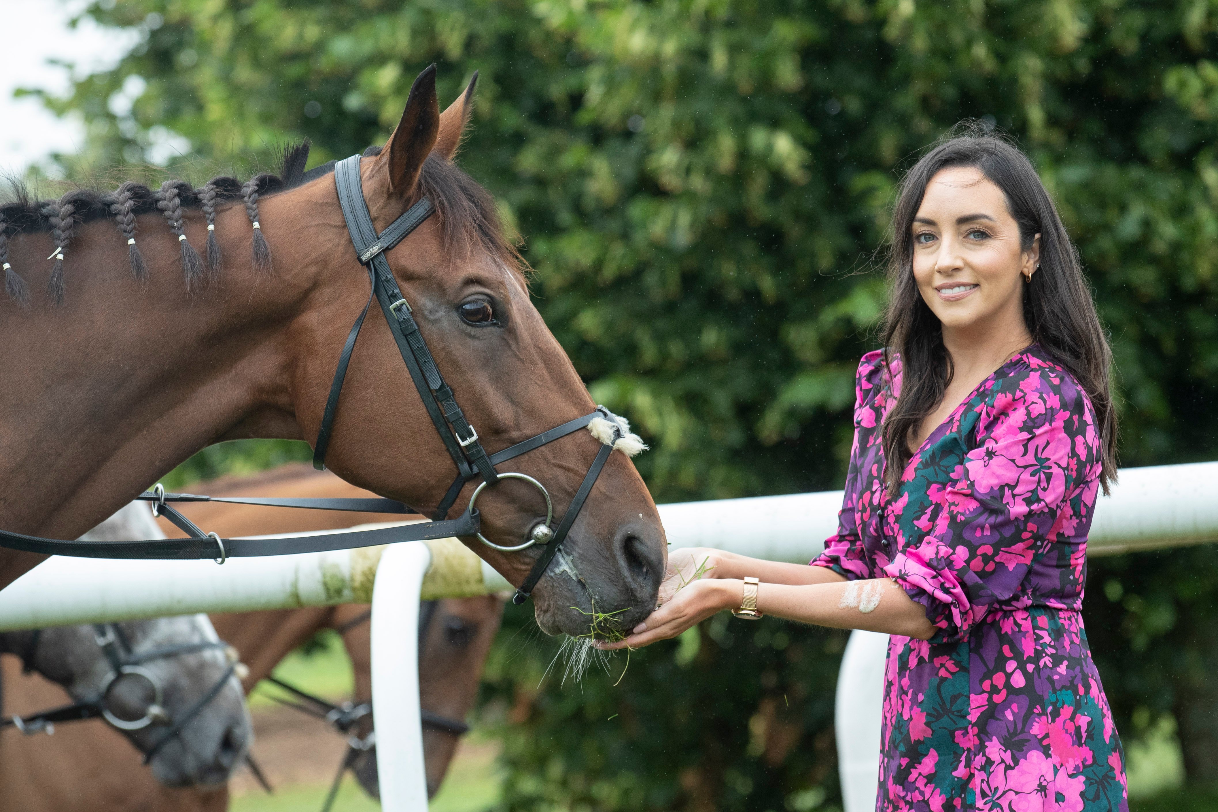Fiona Reilly, agricultural insurance specialist advisor with AXA pictured with Pont Aval trained by champion national hunt trainer, Willie Mullins