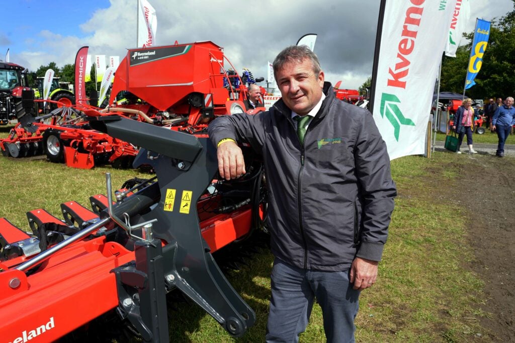 Philip English, CEO of Kverneland Ireland with the new Helios rotary hoe