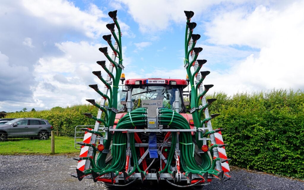 The boom on display has a transport width of 3m which reduces its overall height when folded