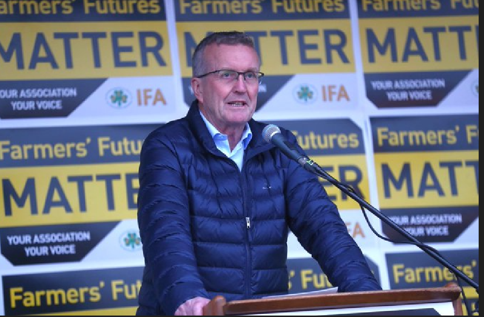 IFA president Tim Cullinan at the farmers' rally at Kilkenny mart Source: IFA