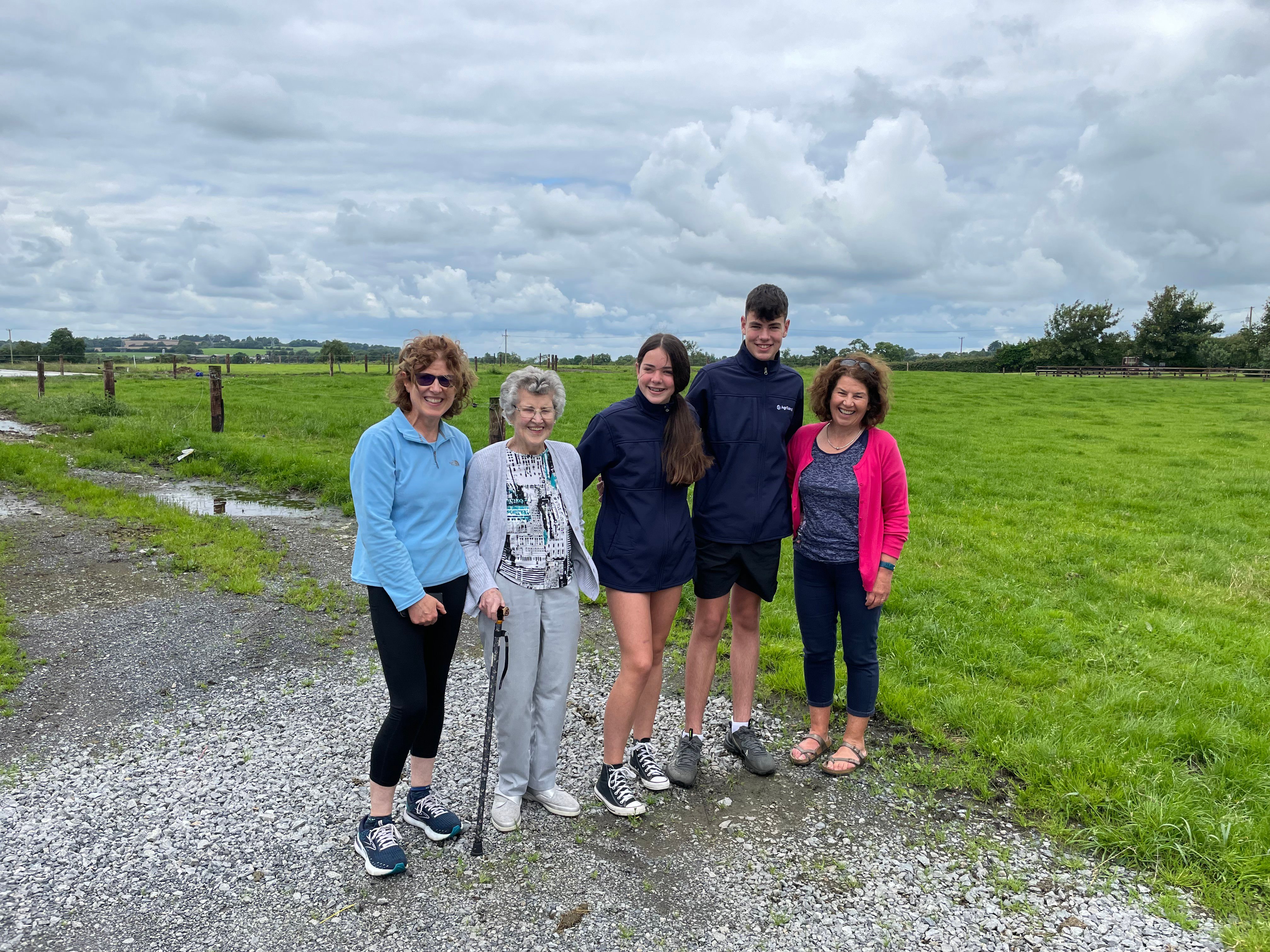 Sister Carmel Doherty, mother Maureen Doherty, daughter Lucy Doherty, son Finn Doherty, and sister Brenda Doherty