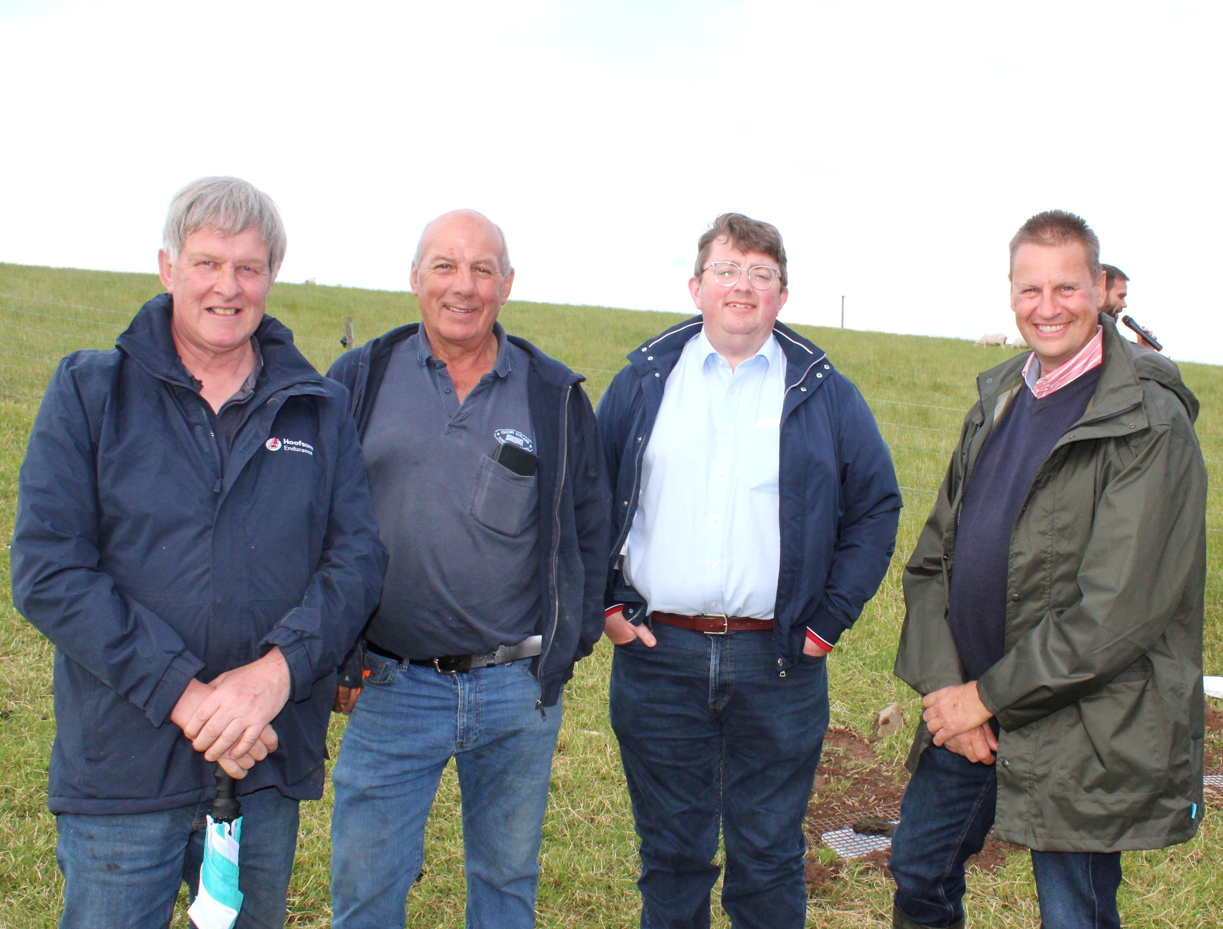 On the parasite control farm walk (L-R): Sam Chesney, Kircubbin; Crosby Cleland, Saintfield; Jason Rankin, Agrisearch and John Martin (host)