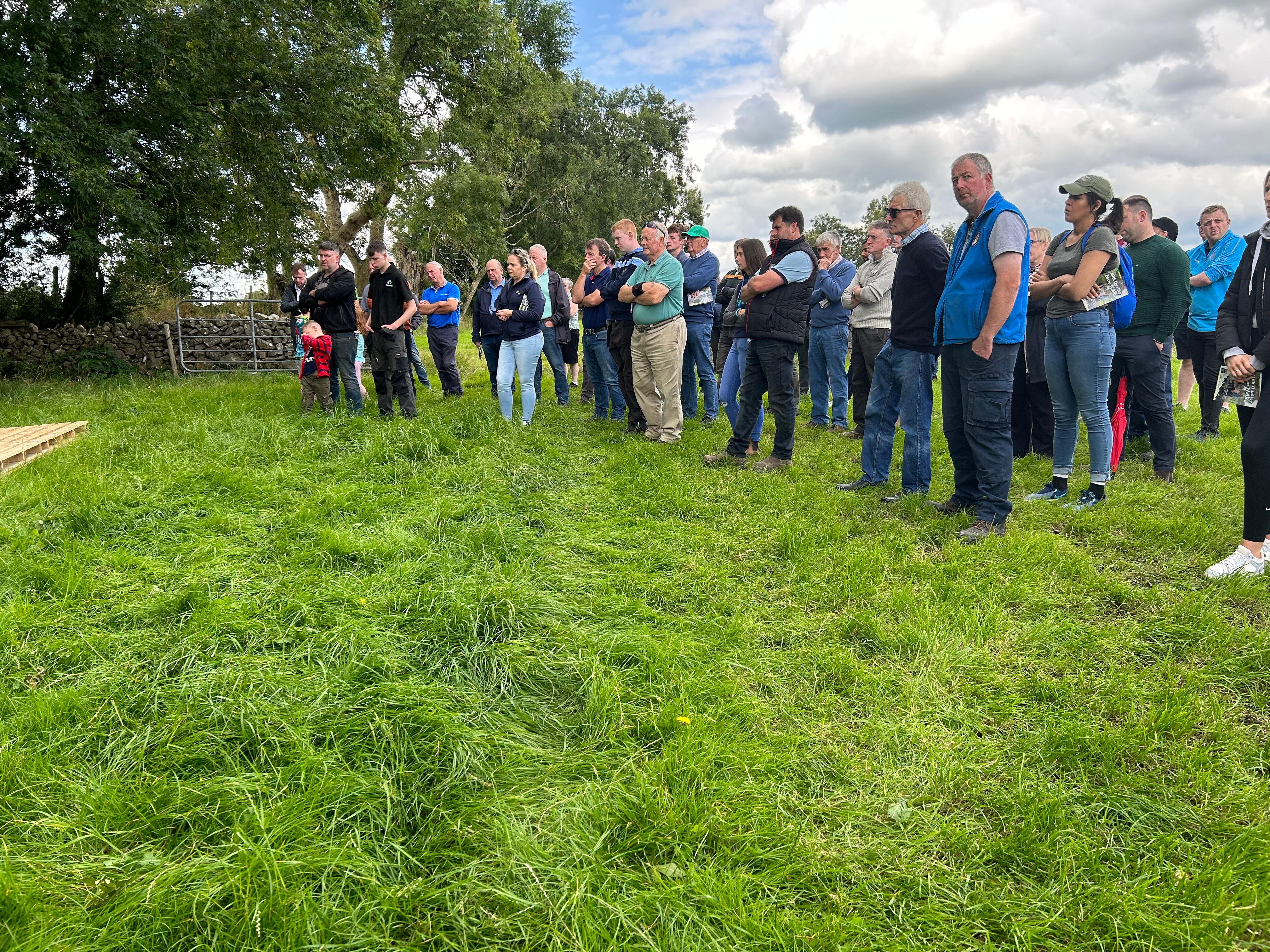 Crowds attending the milk quality walk on the Connelly farm