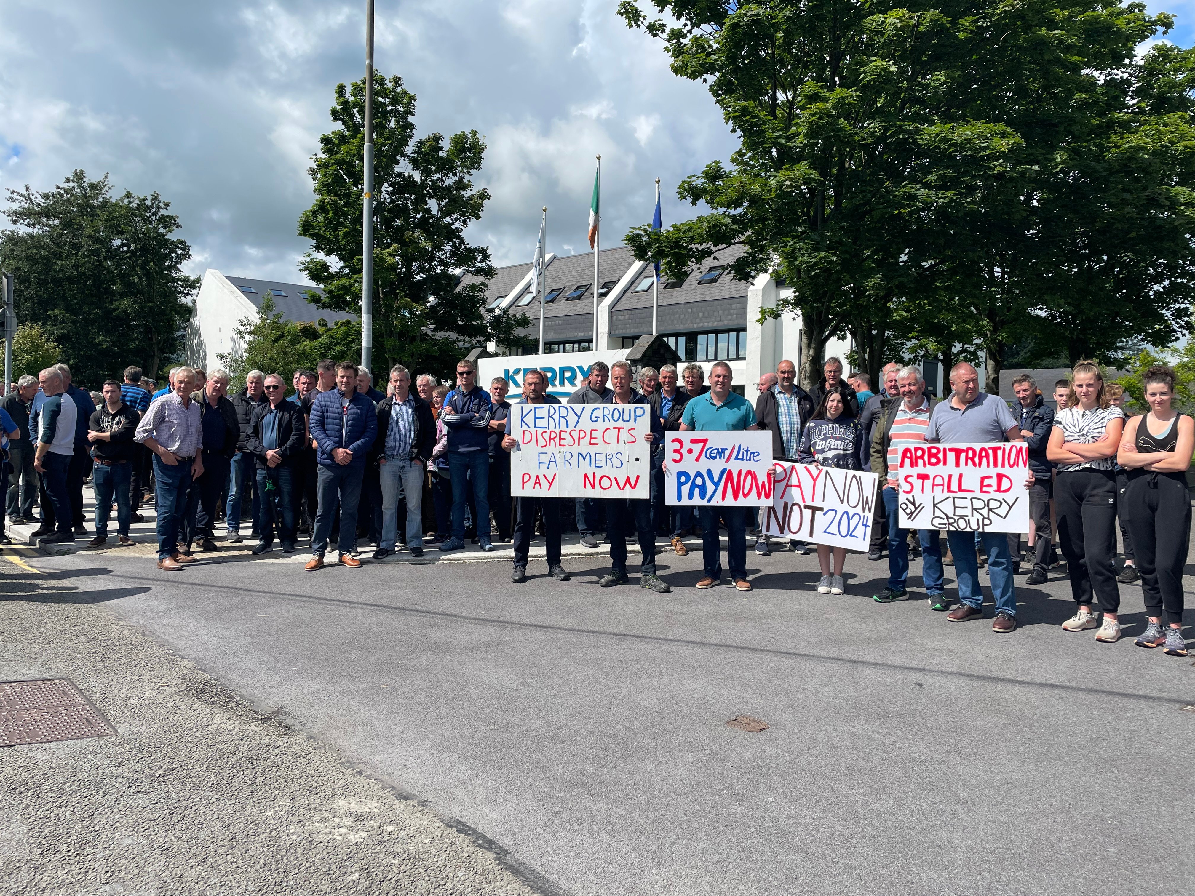 Kerry Group milk suppliers protesting in Tralee