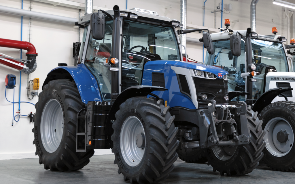 As part of the launch of MF By You, Massey Ferguson painted three tractors in the colours of the French Tricolour - red, white and blue
