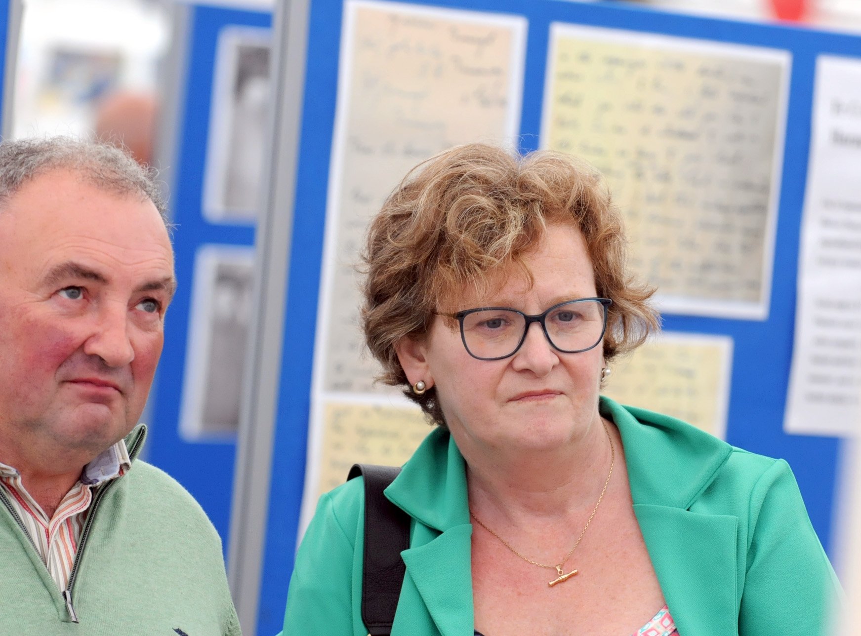 Marguerite Crowley, a member of the board of directors of Drinagh, at the exhibition of photographs and documents at Drinagh. Image: Philip O’Regan, Drinagh